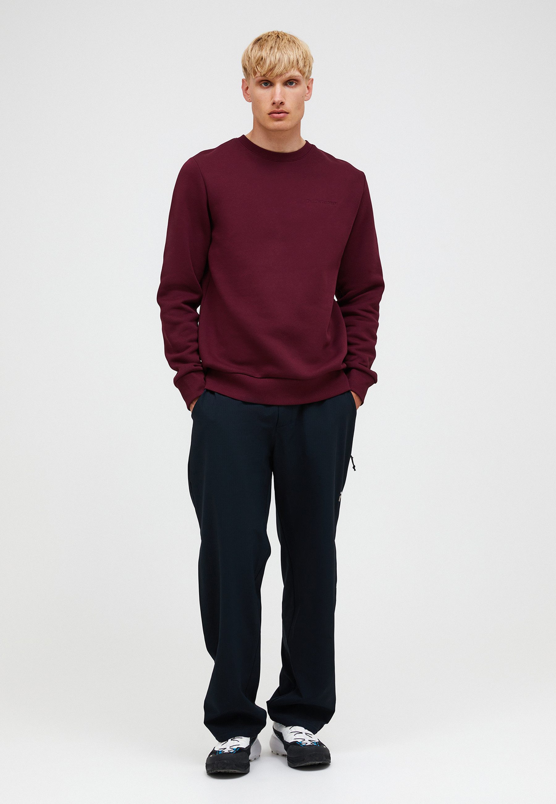 Peak Performance Sweatshirt M Original Small Logo Crew Ton-in-Ton-Nähte
