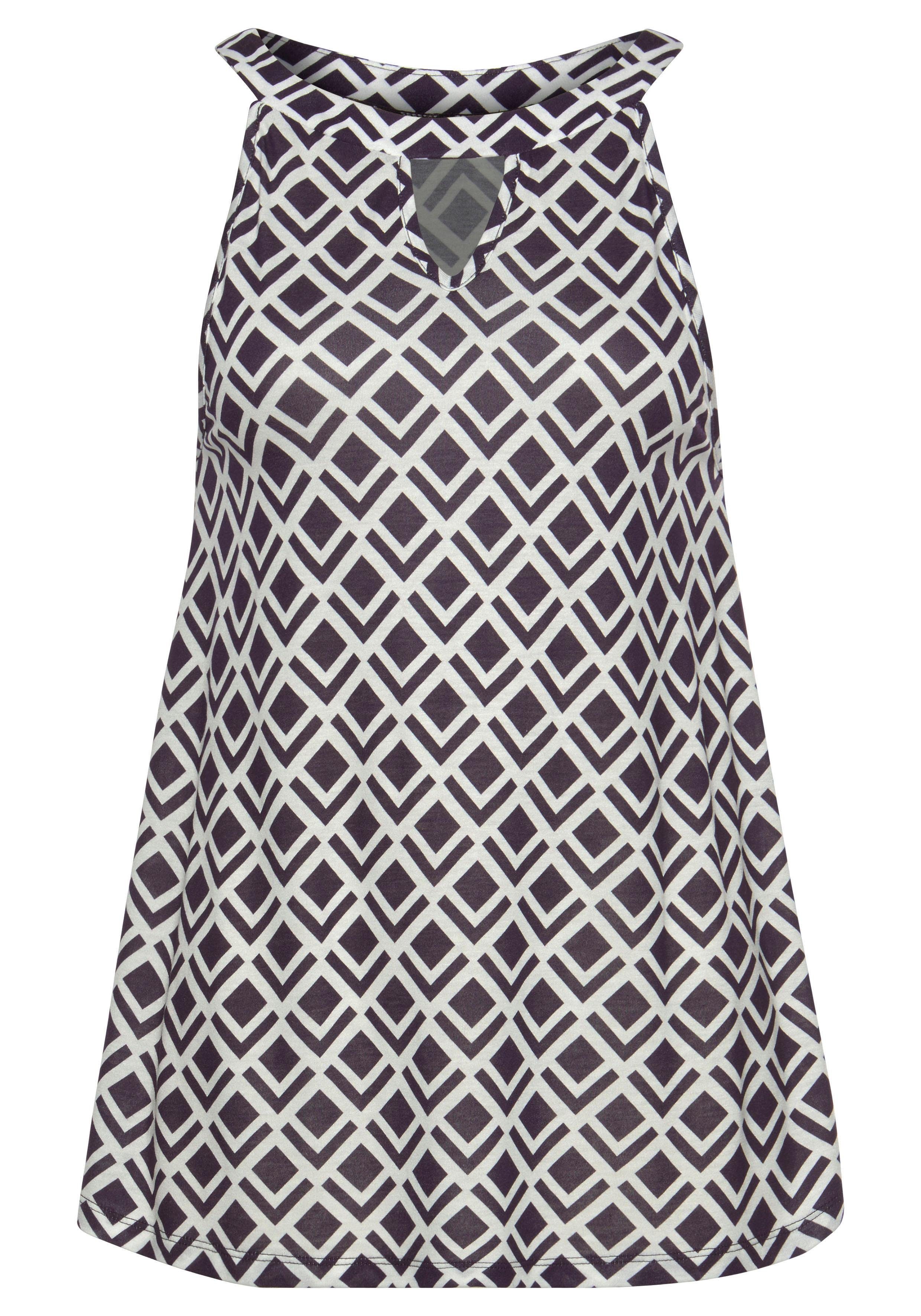 LASCANA Strandtop in leichter A-Form, Damentop mit Alloverdruck und Cut-Out. € 26,99