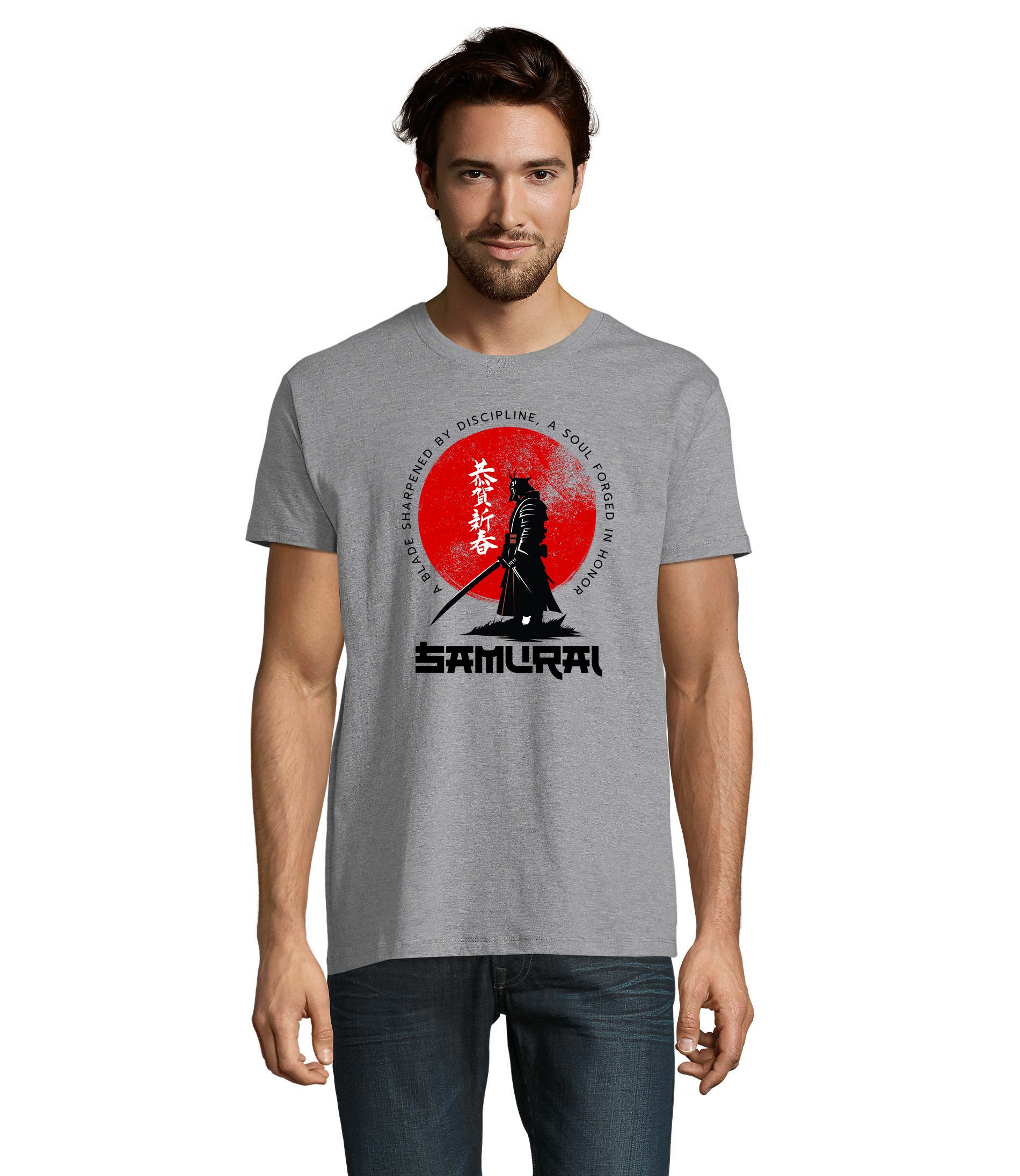 T-Shirt Samurai Herren Shirt Dein Weg des Kriegers Motiv Bequem