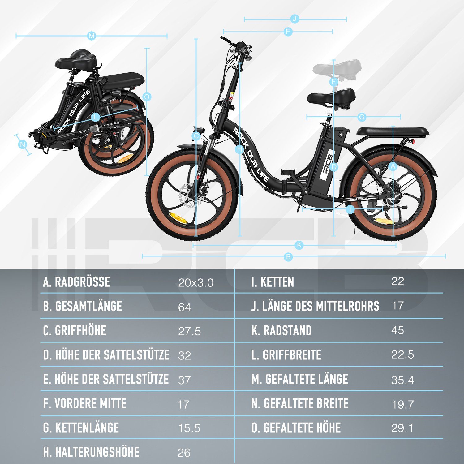E-Bike Elektrofahrrad, 12AH Pendler, Gängen 250W, 36V Lithiumbatterie RCB 7 für