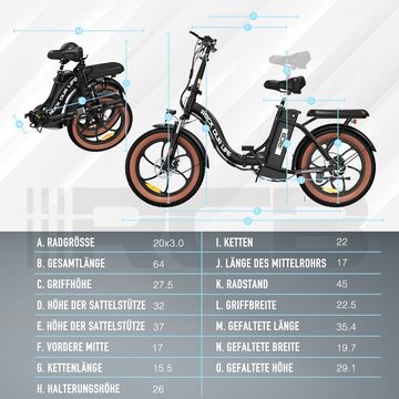 RCB TECH E-Bike für Pendler, 7 Gängen Elektrofahrrad, 250W, 36V 12AH Lithiumbatterie