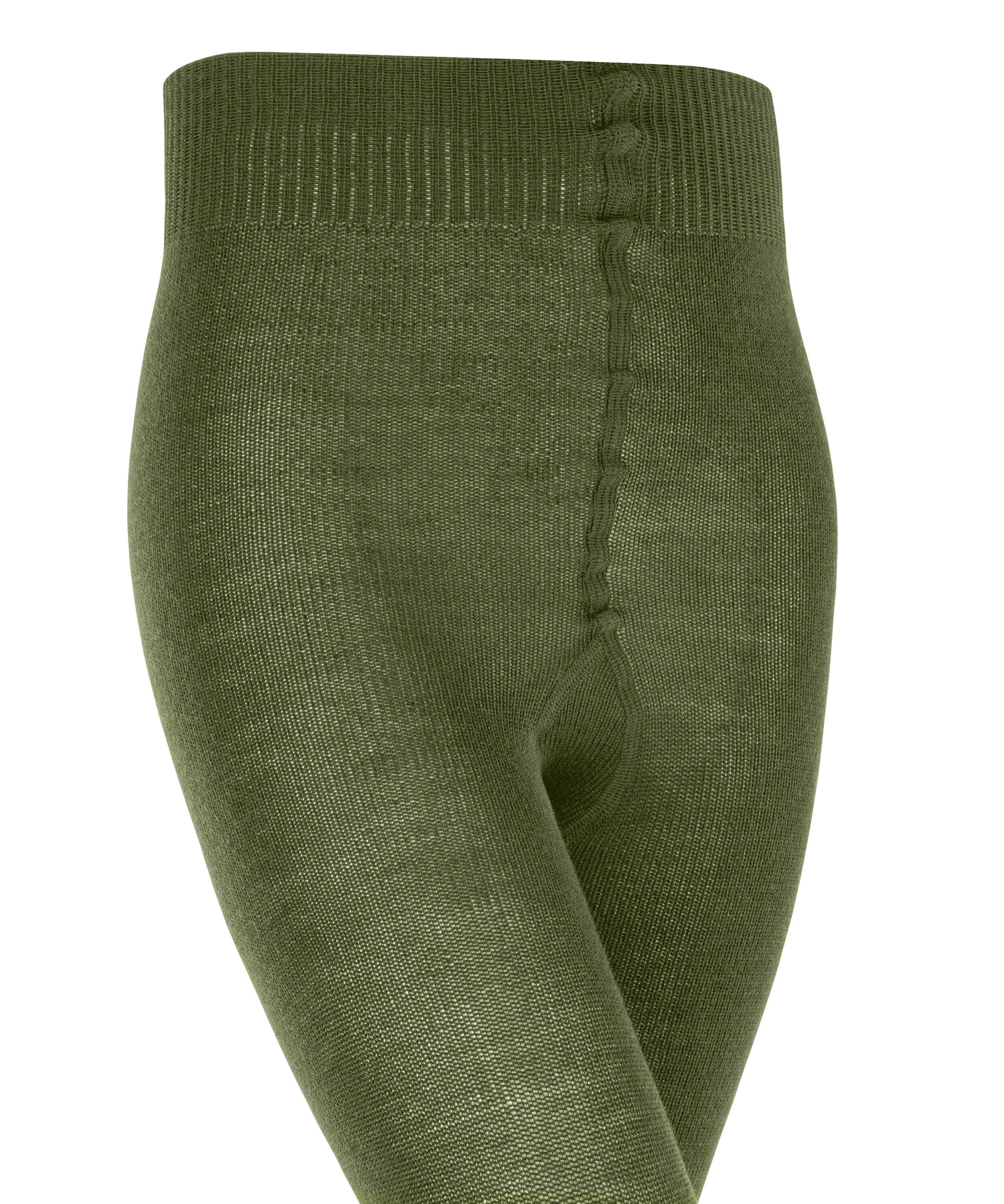 FALKE Strickstrumpfhose Wool green sern verstärkten (7681) Comfort St) (1 mit Belastungszonen
