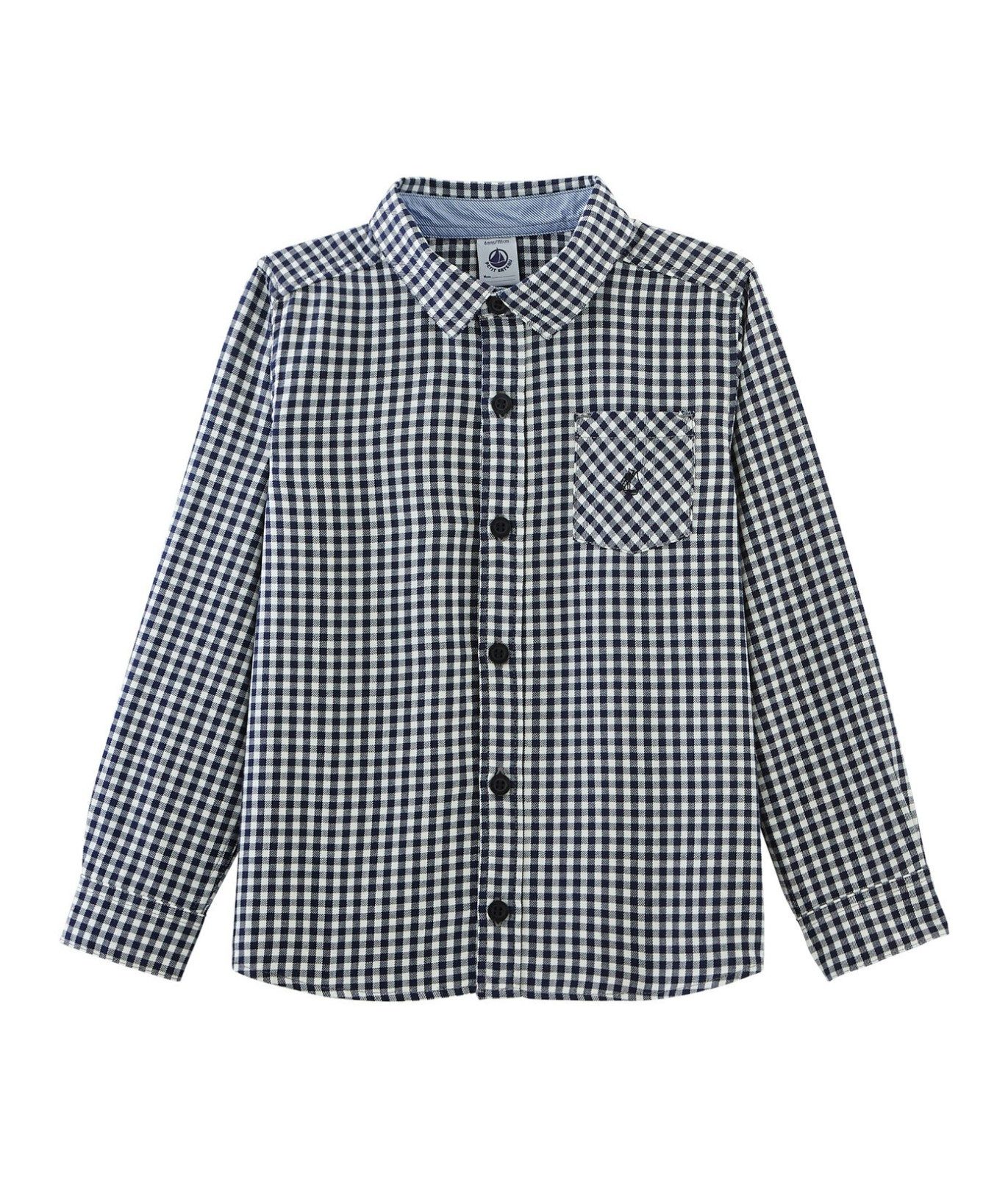 Petit Bateau Karohemd Petit Bateau kariertes Hemd Karohemd blau navy weiß