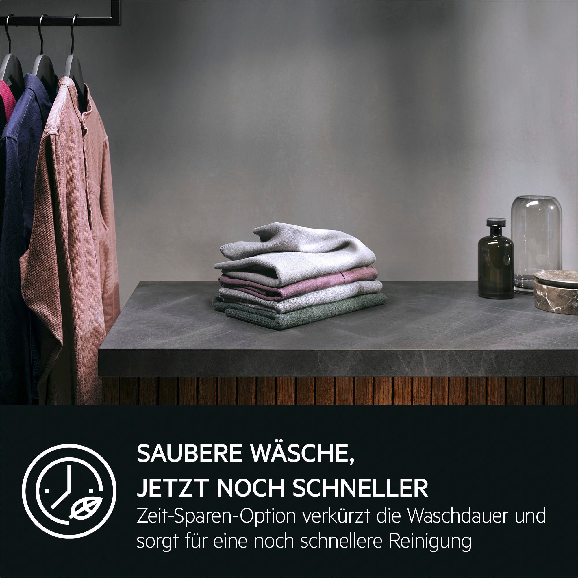 U/min, ProSense® - Wasser und spart Zeit, 1400 bis 6000 Mengenautomatik​ Energie AEG Waschmaschine kg, LR6A648, 40% 8