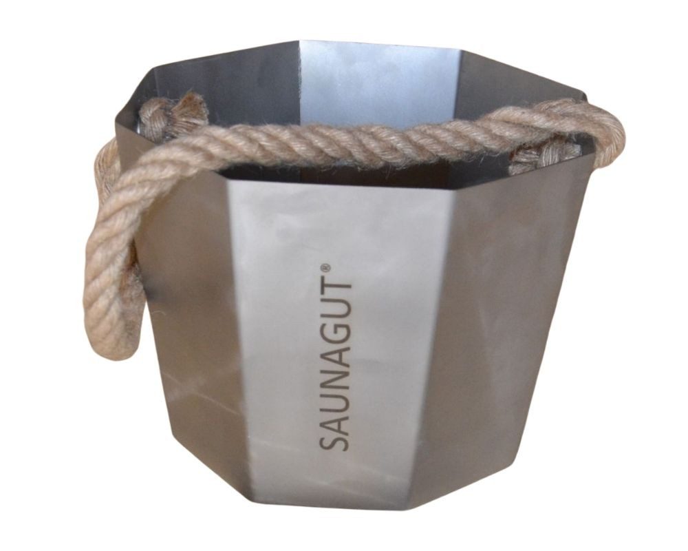 Saunagut Aufgusstopf SAUNAGUT® glasperlengestrahlter Edelstahl-Sauna-Eimer 6 Liter