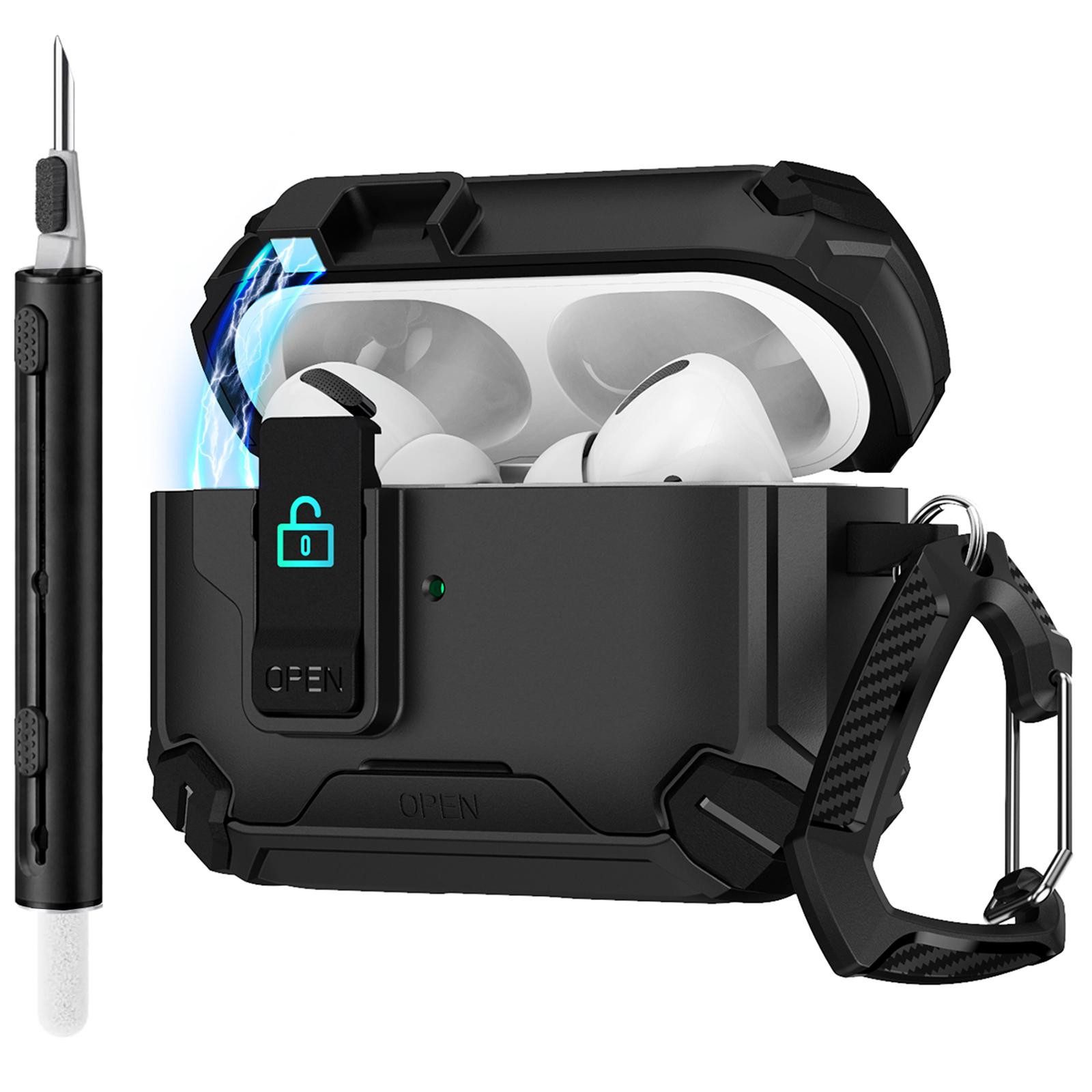 CoolGadget Kopfhörer-Schutzhülle für Apple AirPods Pro 3 Kunststoff, Stoßfest Ständer Clip Karabiner MagSafe Case Schutz Cover