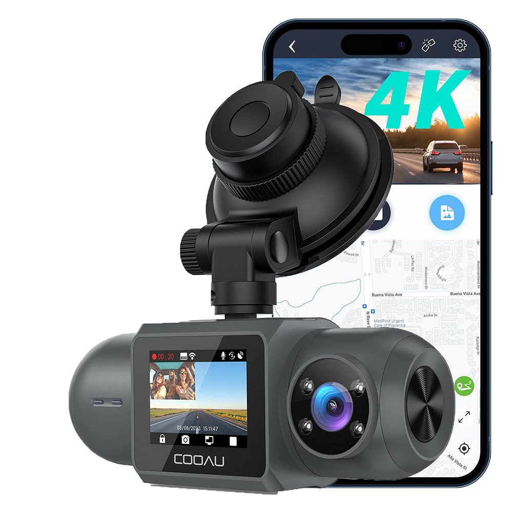 Dashcam Auto 4K+1080P Autokamera mit 1.5 TFT LCD HD Bildschirm Dashcam