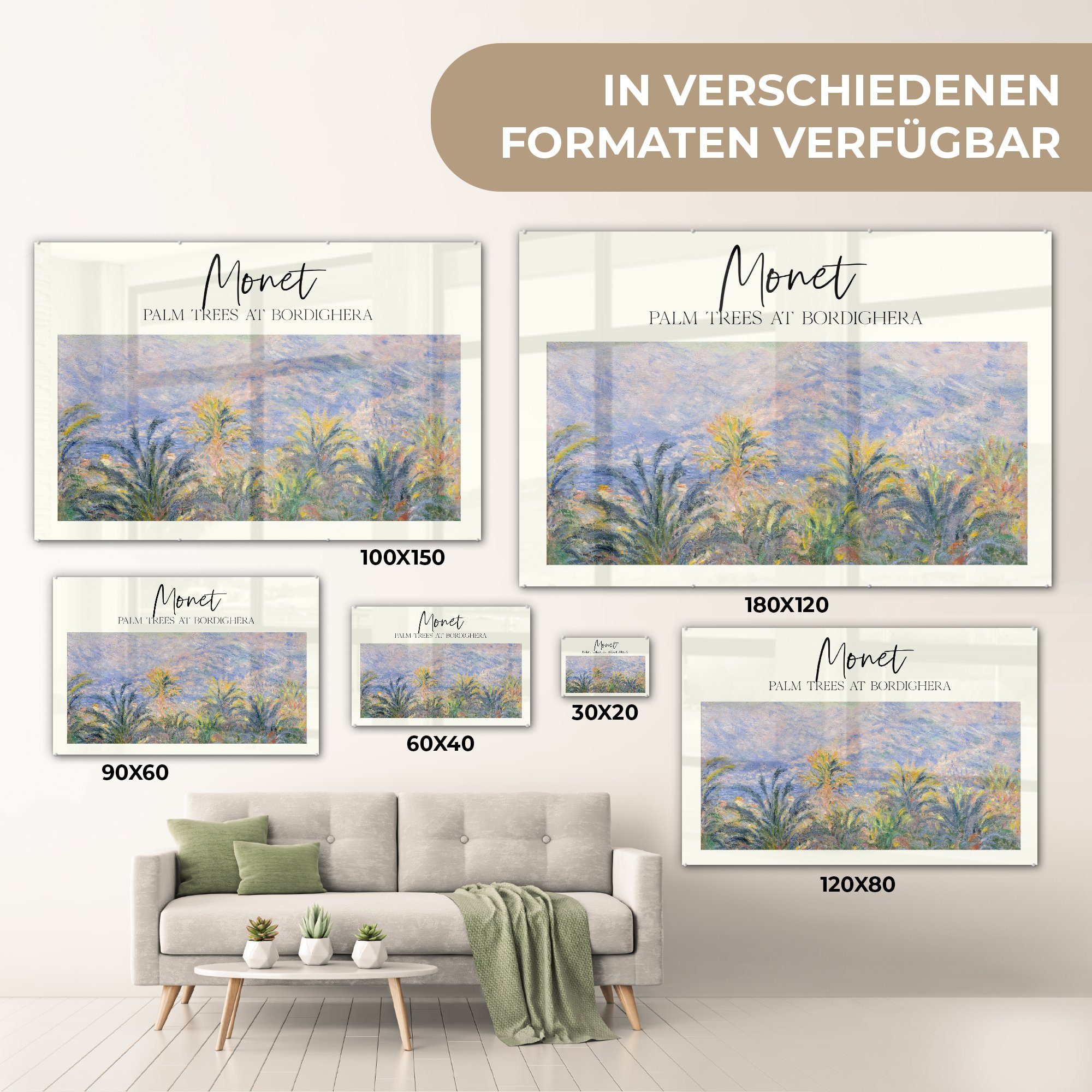 Monet Acrylglasbild - Alte (1 St), Schlafzimmer Kunst & - Meister, Wohnzimmer MuchoWow Acrylglasbilder