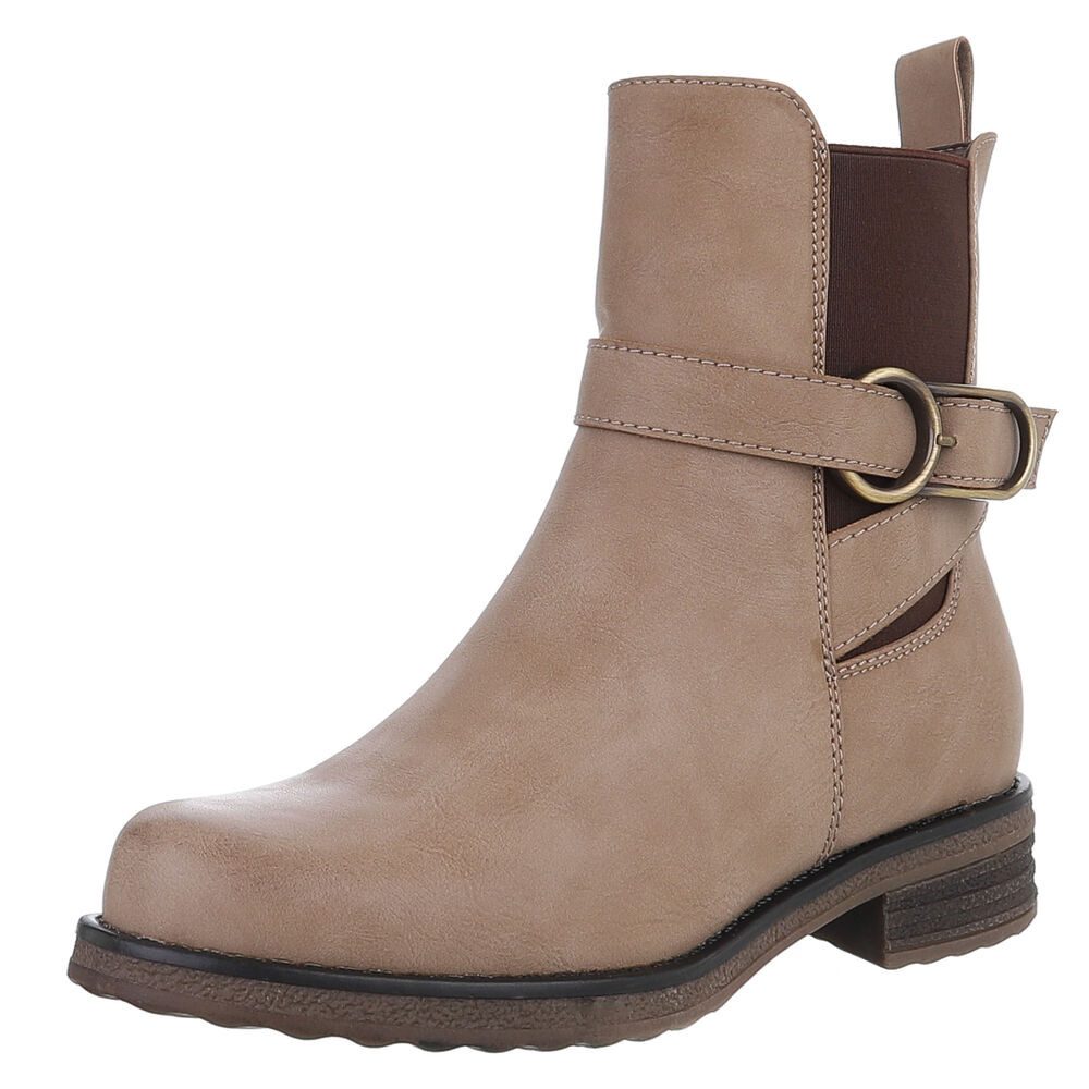 Ital-Design Damen Freizeit Stiefelette (88577542) Blockabsatz Flache Stiefe günstig online kaufen
