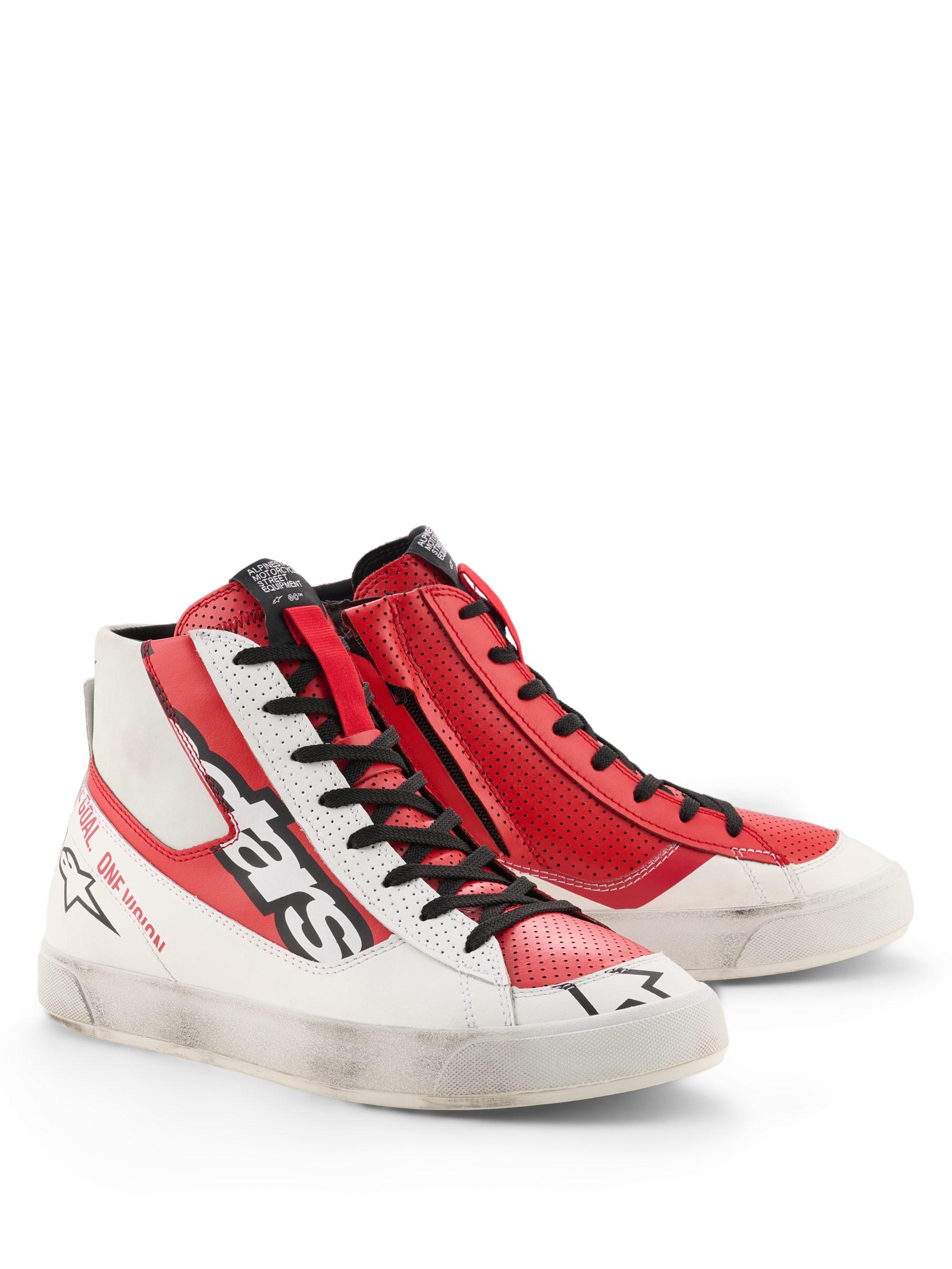 Alpinestars Motorradstiefel Stated Flair Urban Riding Motorrad Schuhe Weiß Rot