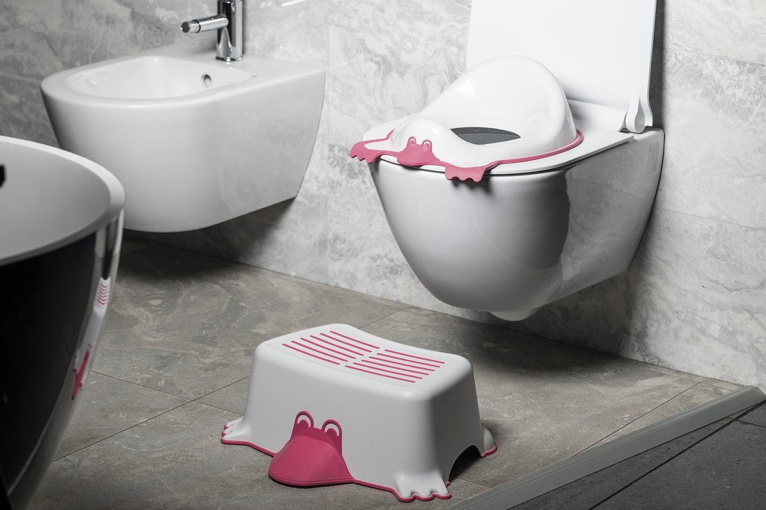 Aqualine Dusch- und Badhocker DUCK Kinder-Tritthocker für das Bad, Grau, Aqualine-366410