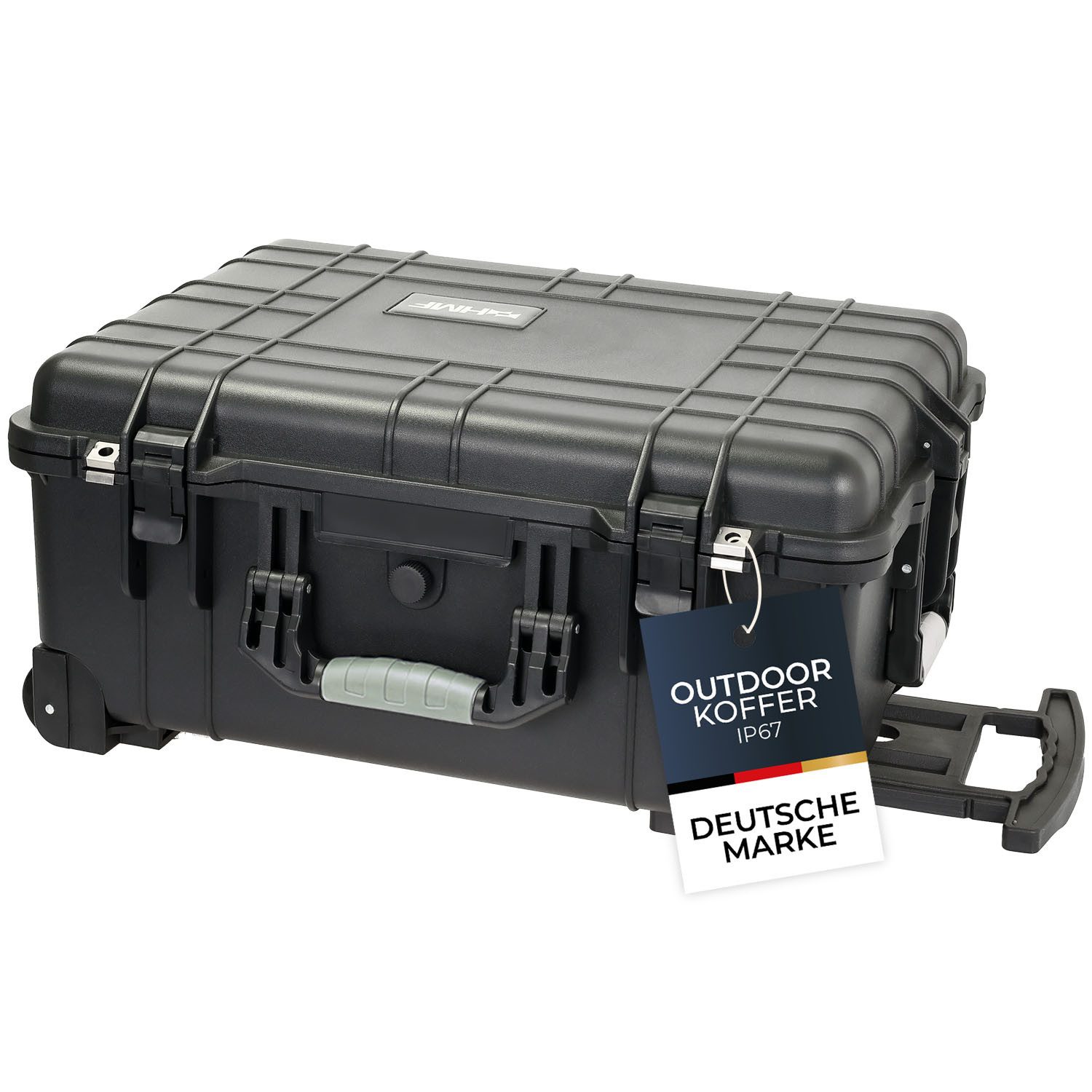 HMF Kameratasche Outdoor-Trolley, ODK400, Fotokoffer, Kamerakoffer, mit Rasterschaumstoff, 58,5 x 45 x 27,5 cm Schwarz