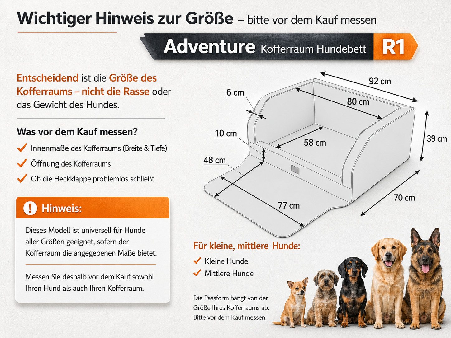 Hobbydog Tier-Autobett HOBBYDOG Adventure Kofferraum-Hundebett 2-in-1 Reisebett formstabil, 2-in-1: Transportbett & Hundebett, formstabil, komfortabel