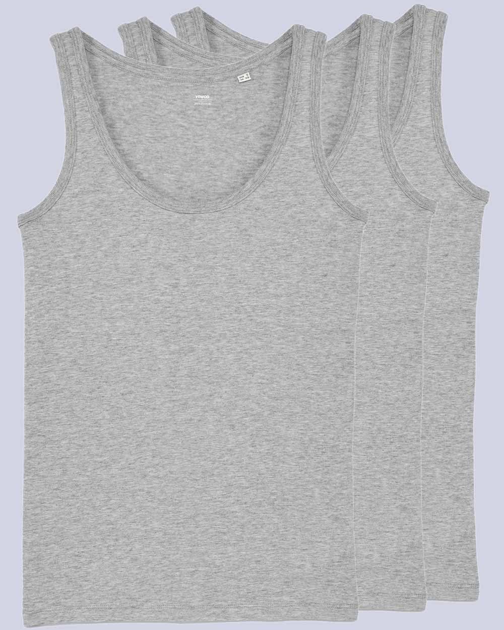 YTWOO Tanktop 3er Pack Tops, Damen, meliert, Bio Baumwolle (Spar-Set, 3er Pack Spar-Set)