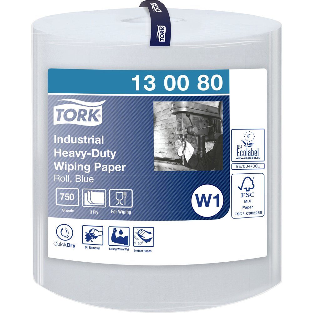 TORK Bienenwachstücher TORK Tork Extra Starke Industrie Papierwischtücher Blau W1 130080