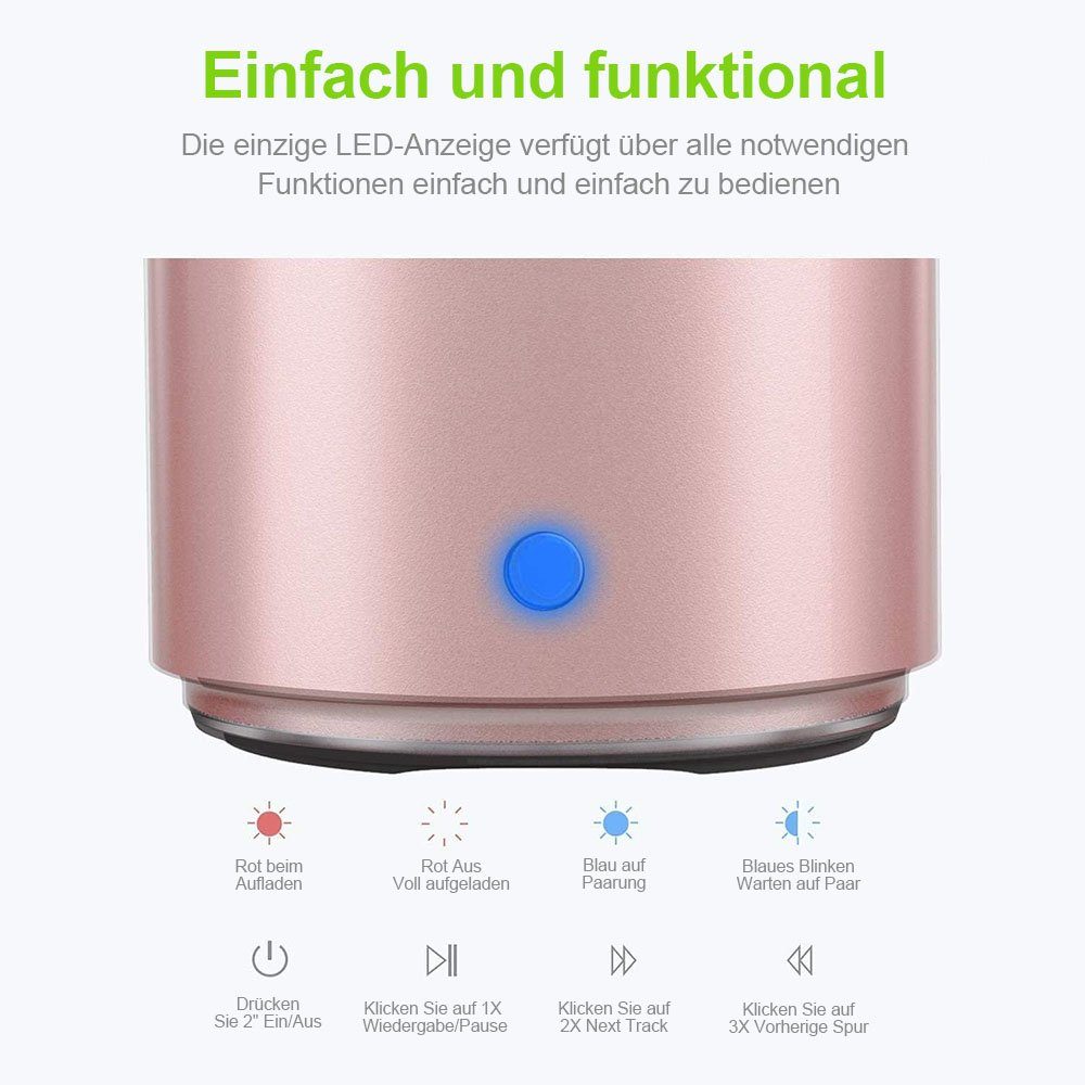 Mini-Wireless-Bluetooth-Lautsprecher Kofferpaket Rosa im TUABUR Bluetooth-Lautsprecher