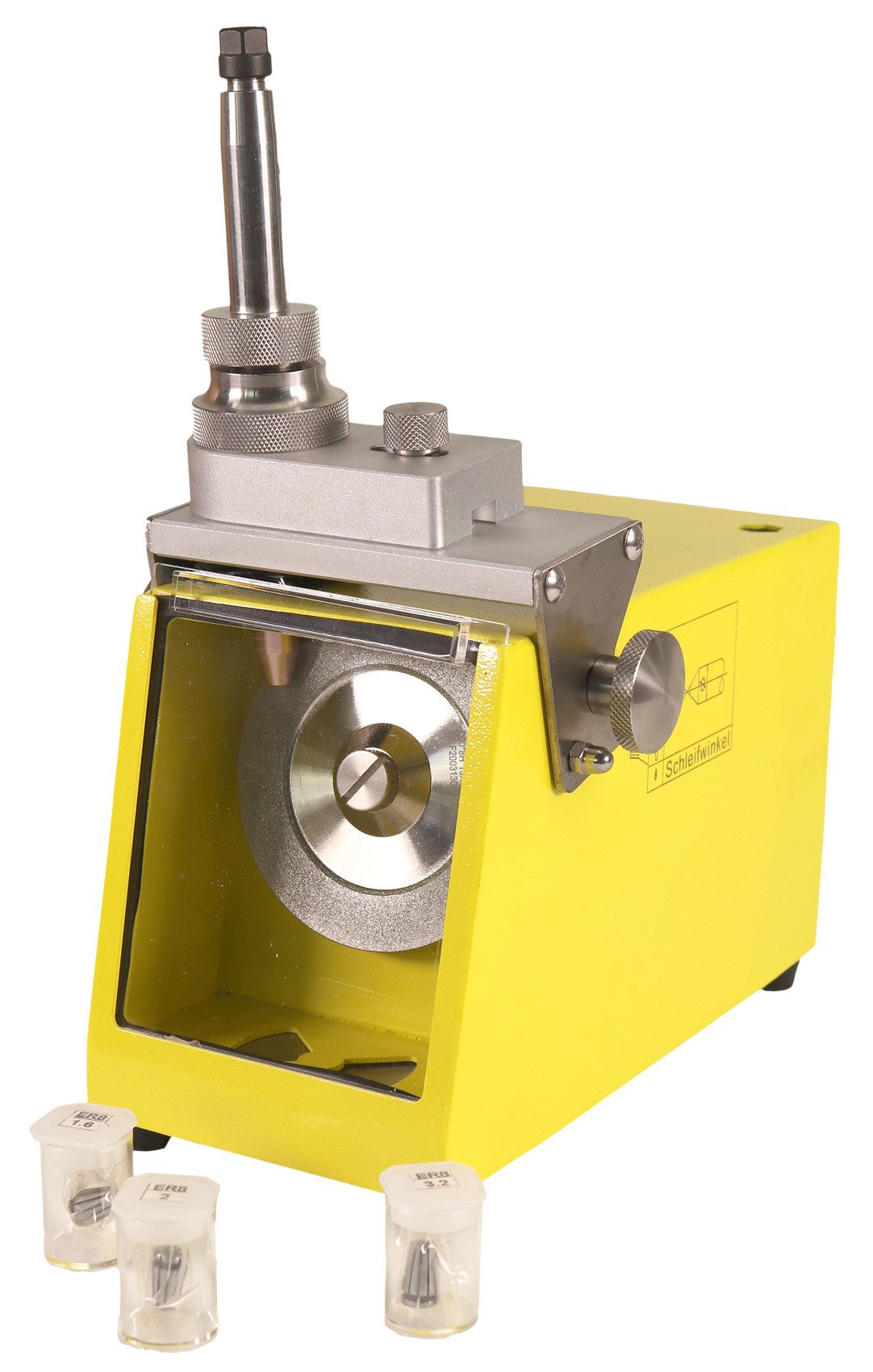 WELDINGER Nass-Trockenschleifer WIG-Schleifboy Wolframnadel-Schleifgerät für WIG-Elektroden, max. 5000 U/min, ablesbare Schleifwinkelskala, entnehmbare Schleifstaubbehälter