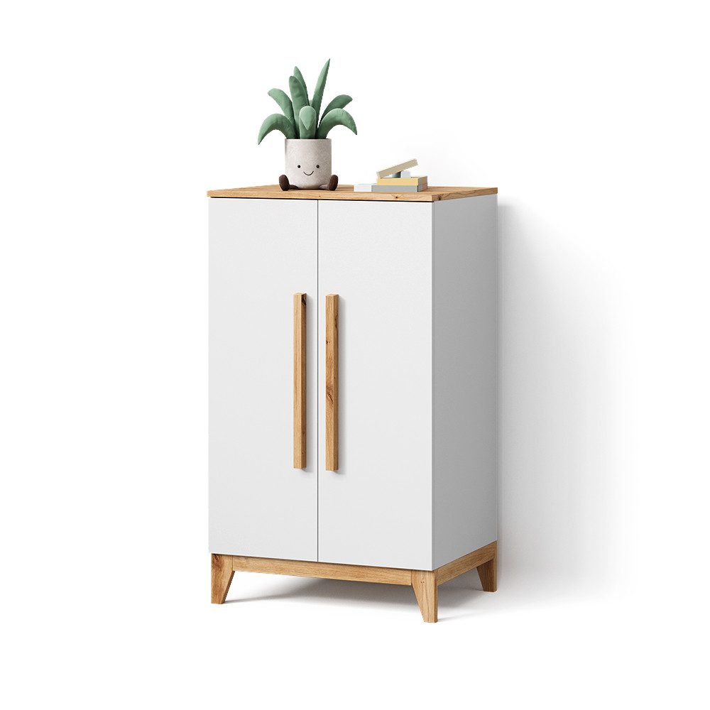 Livinity® Kleiderschrank Mailo, Weiß/Artisan/Artisan, 70 x 120 cm (1-St)