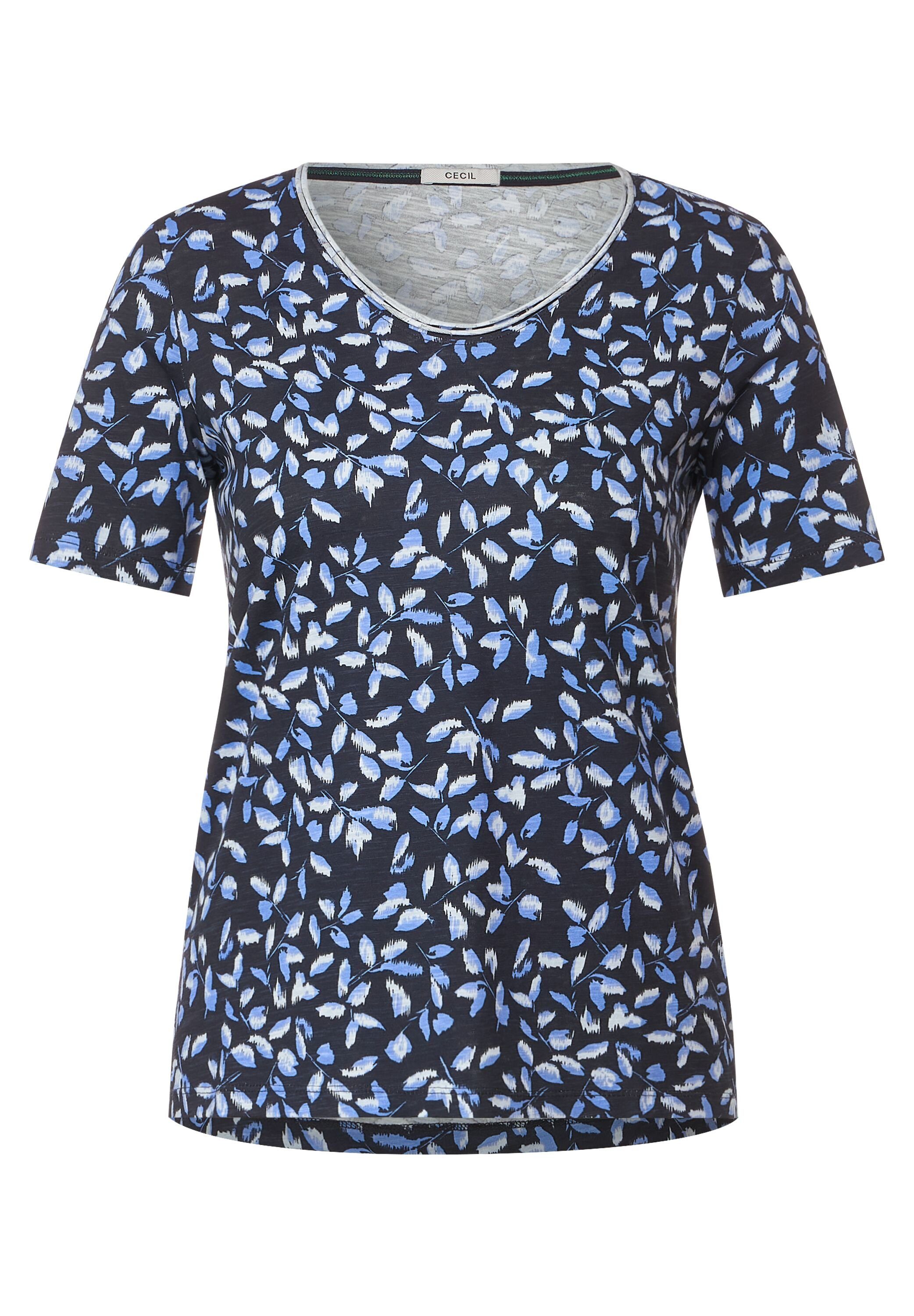 Cecil V-Ausschnitt T-Shirt deep blue mit