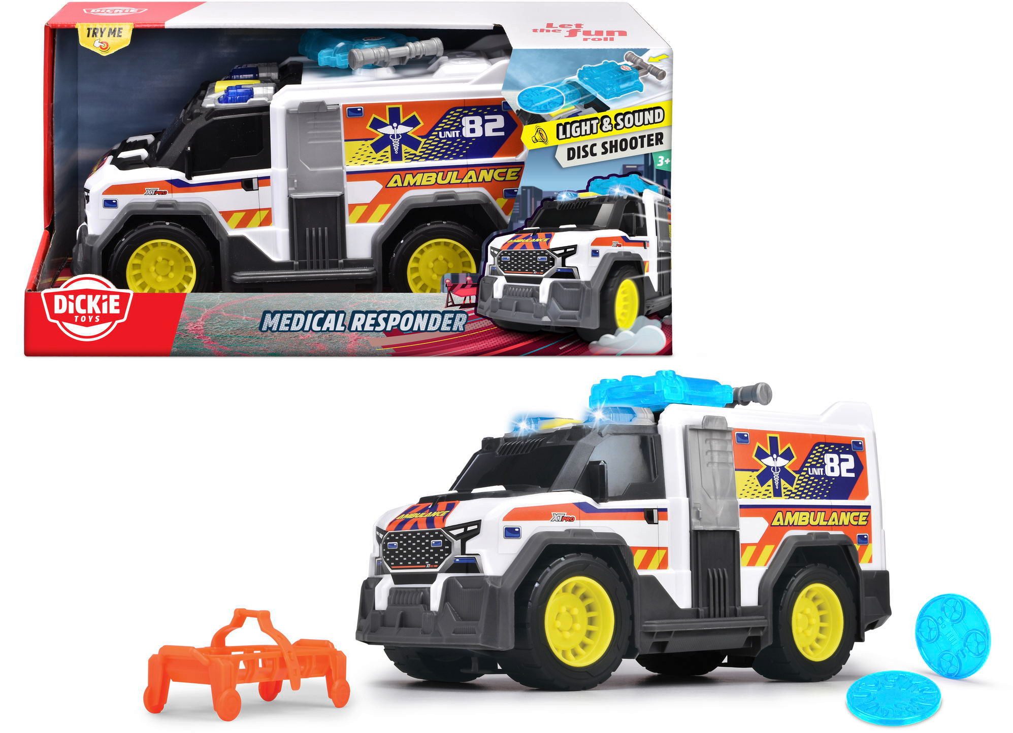 Dickie Toys Spielzeug-Auto Dickie Spielfahrzeug Krankenwagen Auto Go Action / City Ambulance 2033