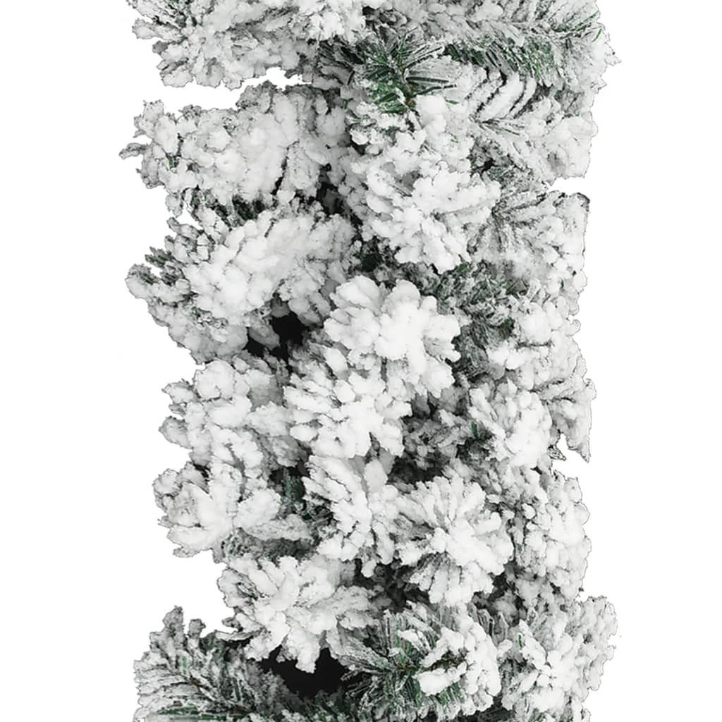 vidaXL Christbaumschmuck Grün Weiß Kugeln Weihnachtsgirlande mit LEDs PVC (1-tlg) 5 m &