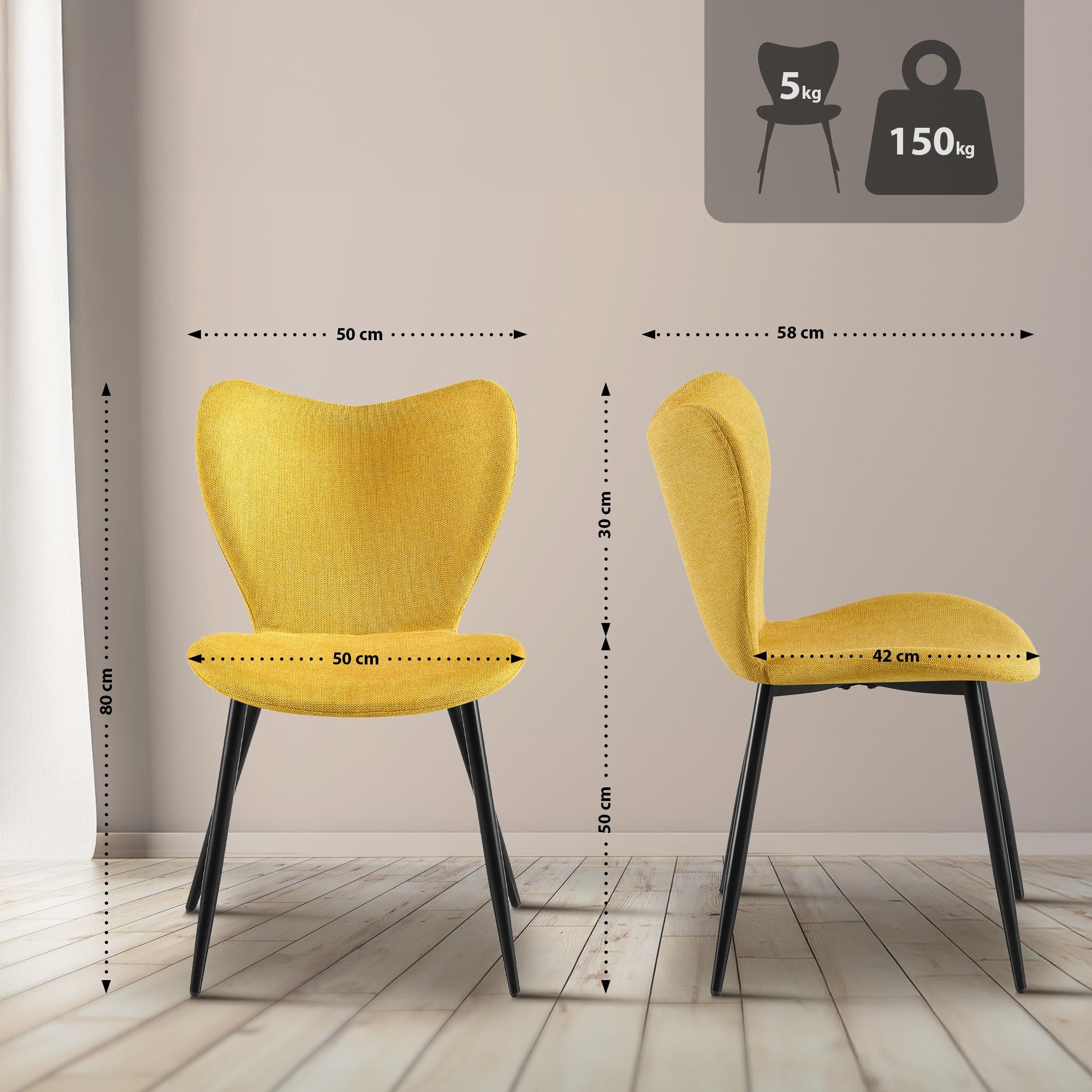 CLP Esszimmerstuhl Maika, mit Rückenlehne, Metallgestell günstig online kaufen