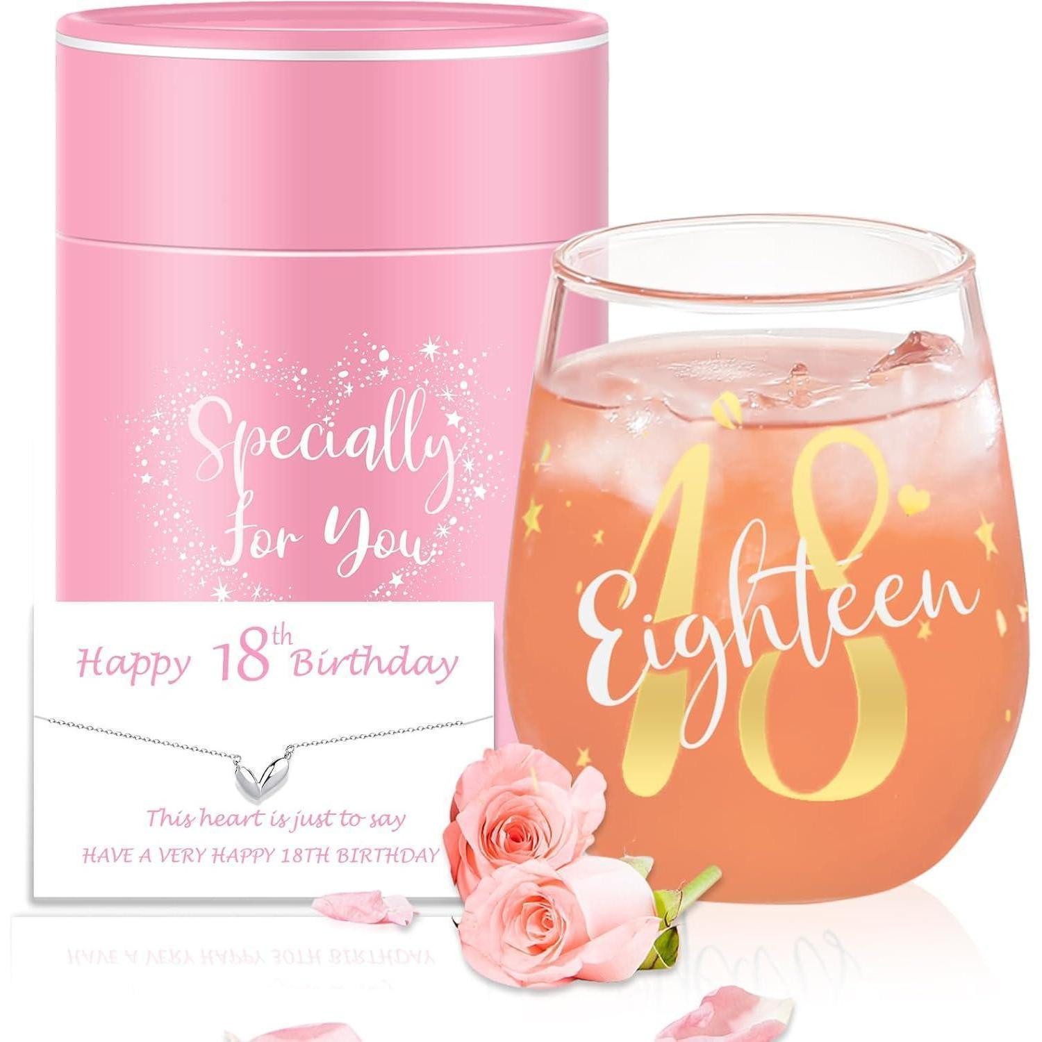 LuxusKollektion Weinglas Weinglas ohne Stiel personalisierbar Geschenk Freundin 480ml 18