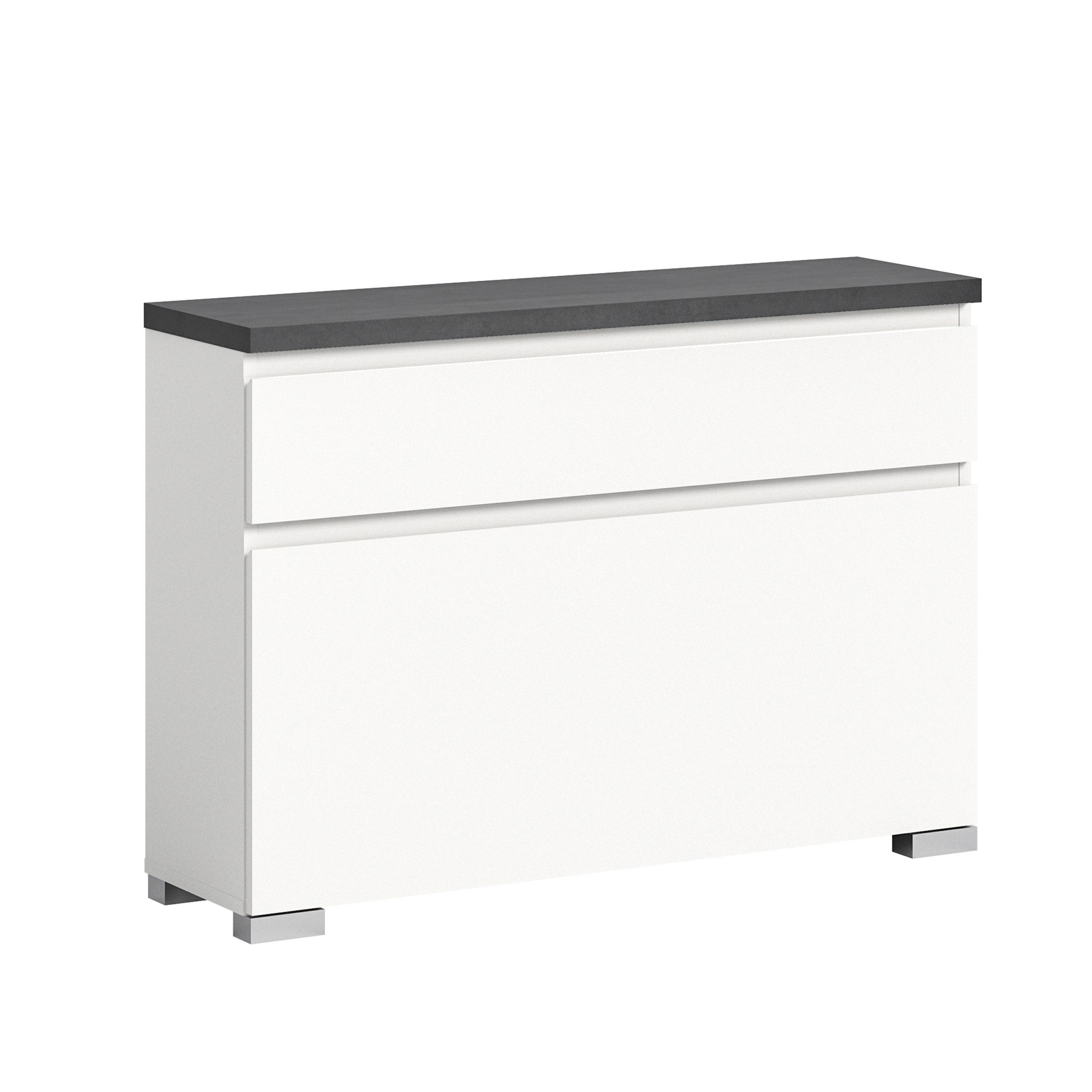 xonox.home Schuhschrank in Weiß - 95x67x27cm (BxHxT)