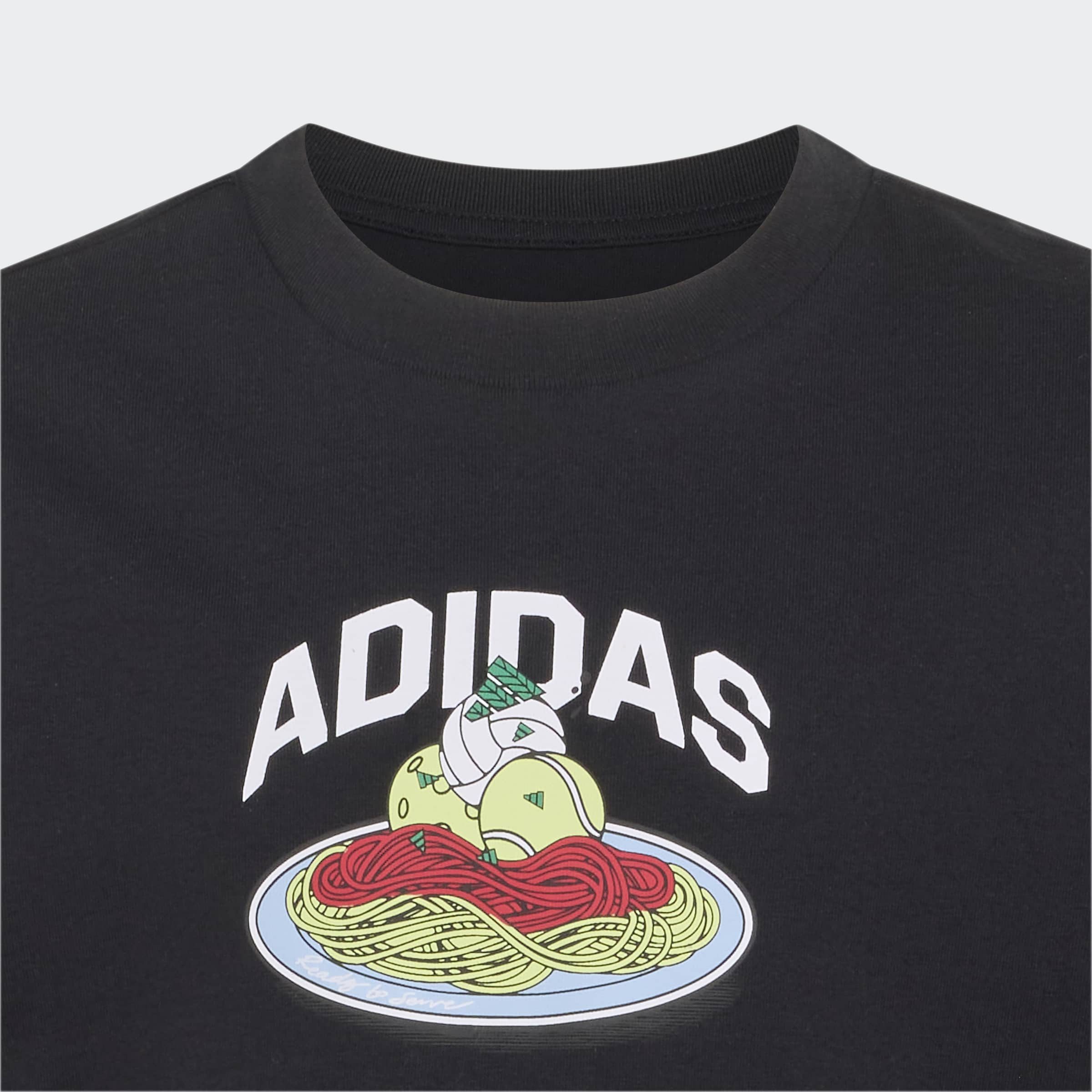 adidas Sportswear T-Shirt PASTA GRAPHIC JUNIOR mit auffälligem Grafikprint zum Thema Essen, aus Baumwolle, für Kinder – Bild 3 von 5