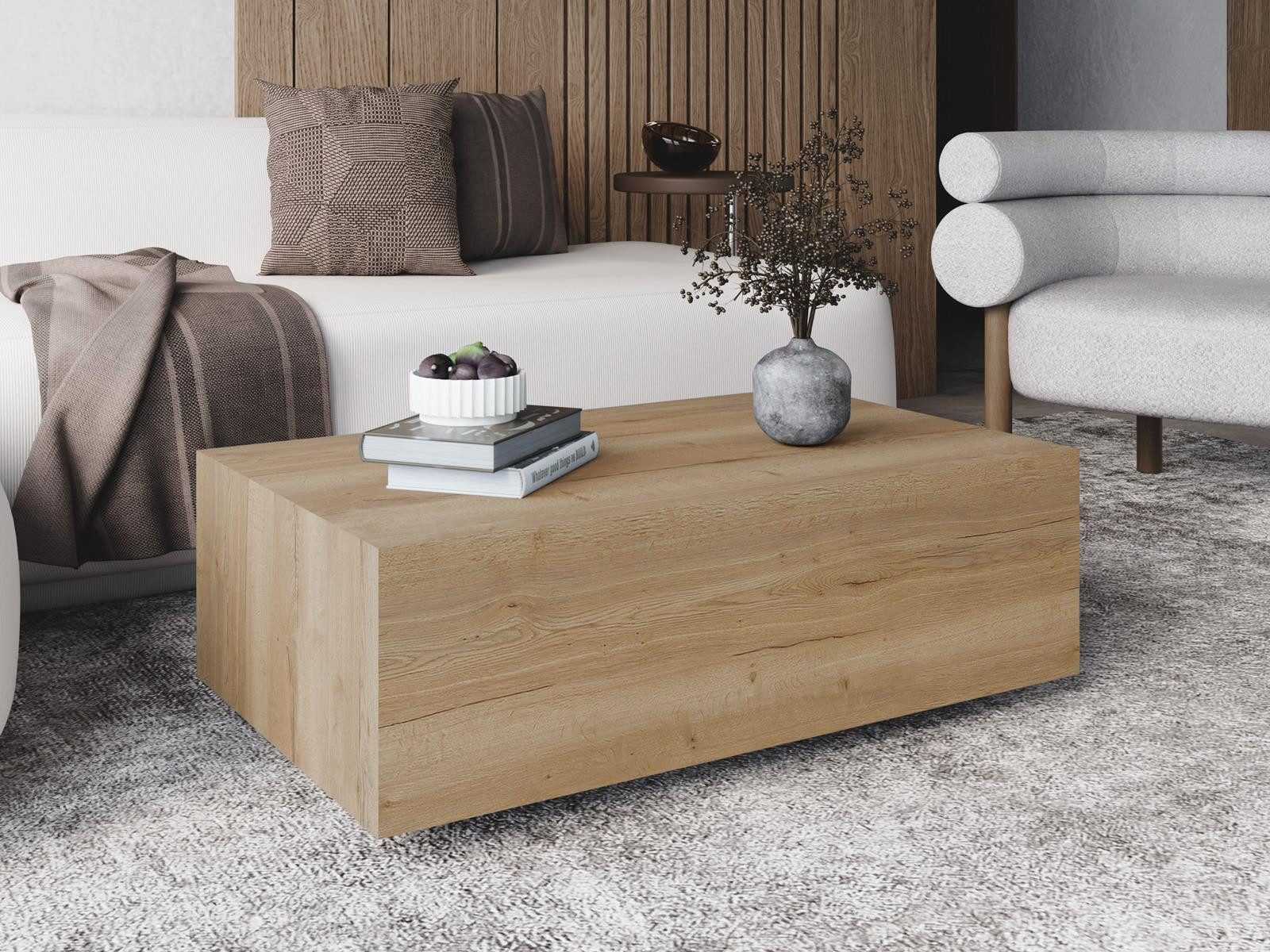 Couchtisch 90x55x31,5 cm, Wohnzimmertisch, rechteckig, Kaffeetisch