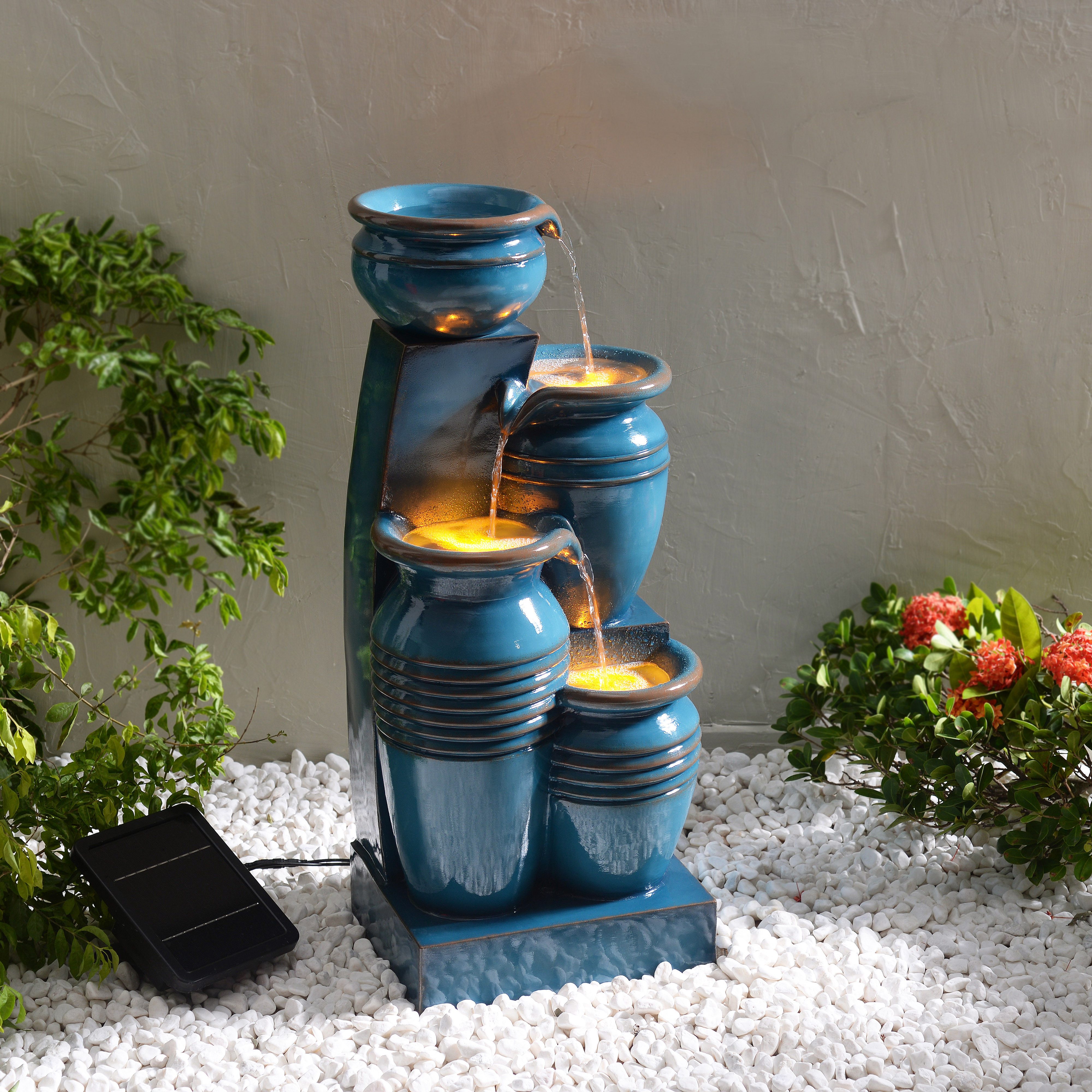 Teamson Home Gartenbrunnen Solarbrunnen in Schalenform günstig online kaufen