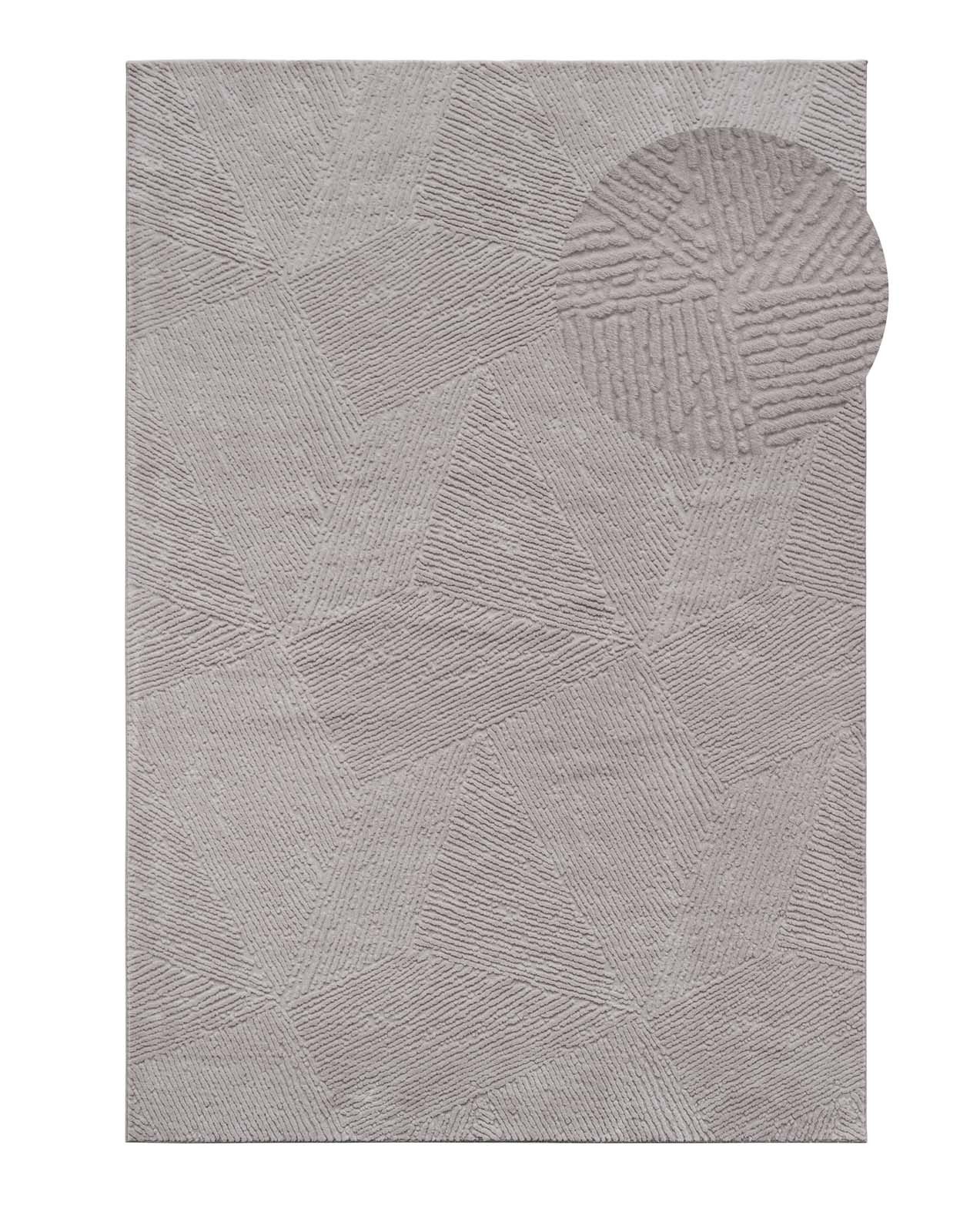 TaraCarpet Teppich TaraCarpet Homestyle 389 Fresco, rechteckig, Höhe: 10 mm, Fresco hoch-tief weich waschbar grau 50x80