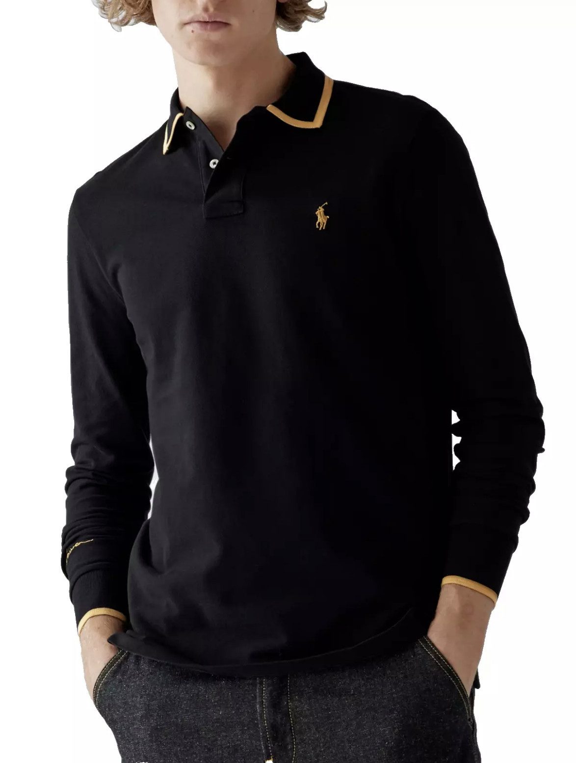 Langarm-Poloshirt Polo Shirt Slim Fit Polohemd Lunar New Year New York Edition
