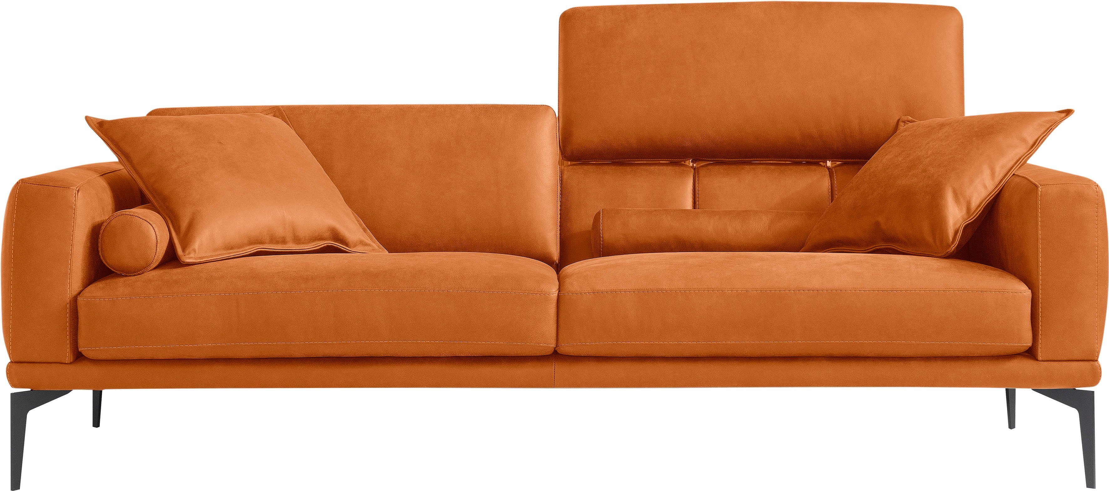 Egoitaliano 2,5-Sitzer Masu, Designsofa mit erstklassigem Sitzkomfort, inkl. 2 Kissenrollen, Rückenelemente manuell verstellbar, Metallfüße