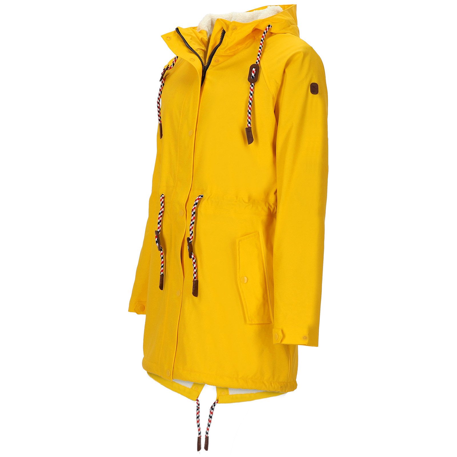 modAS Regenjacke 13309W Damen Regenmantel aus PU - Wasserdichte Jacke mit Teddy-Fleece-Futter – Bild 4 von 5