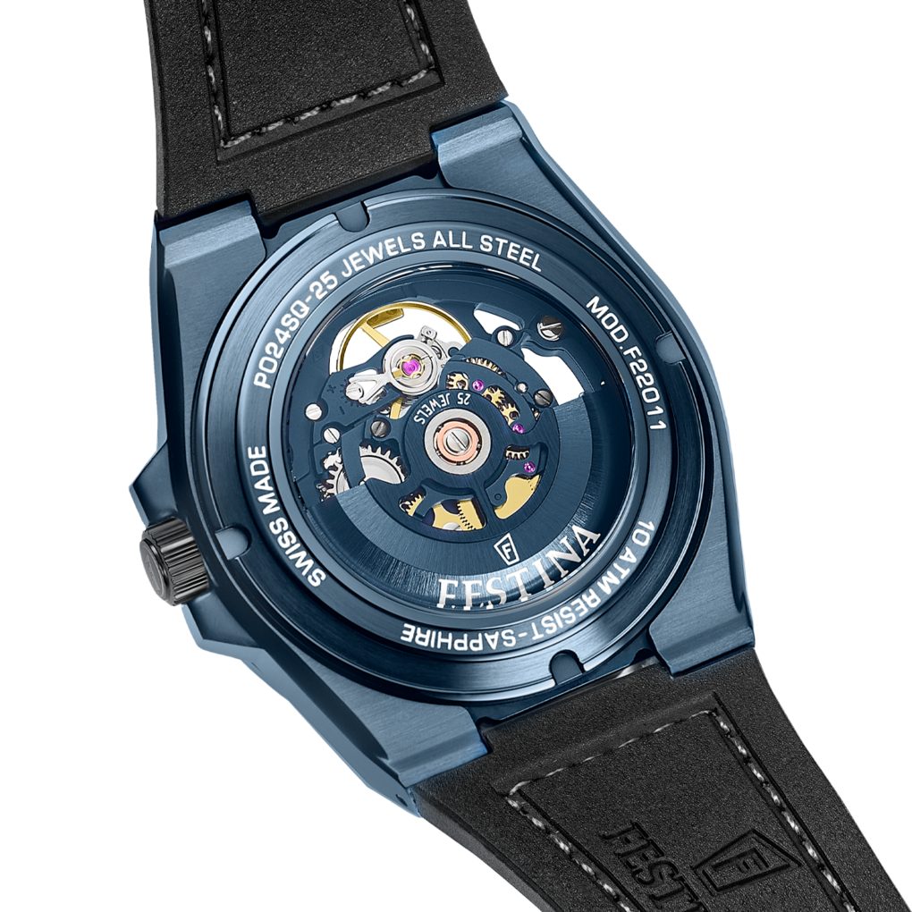 Festina Automatikuhr Automatic F22011_1, Armbanduhr, Herrenuhr, Swiss Made, Mechanische Uhr, Lederarmband