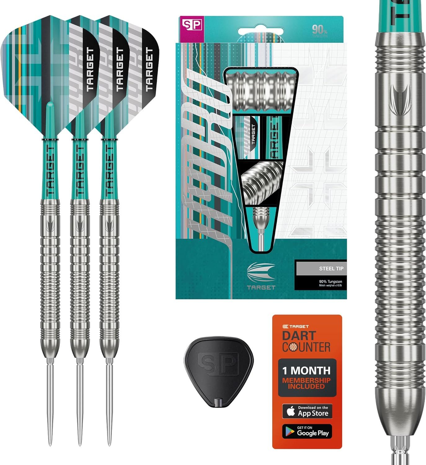 TARGET DARTS Dartpfeil Hydro-Steeldart-Set, 21 g (Barrel 03), 90-%-Tungsten, SP-Tool inkl.