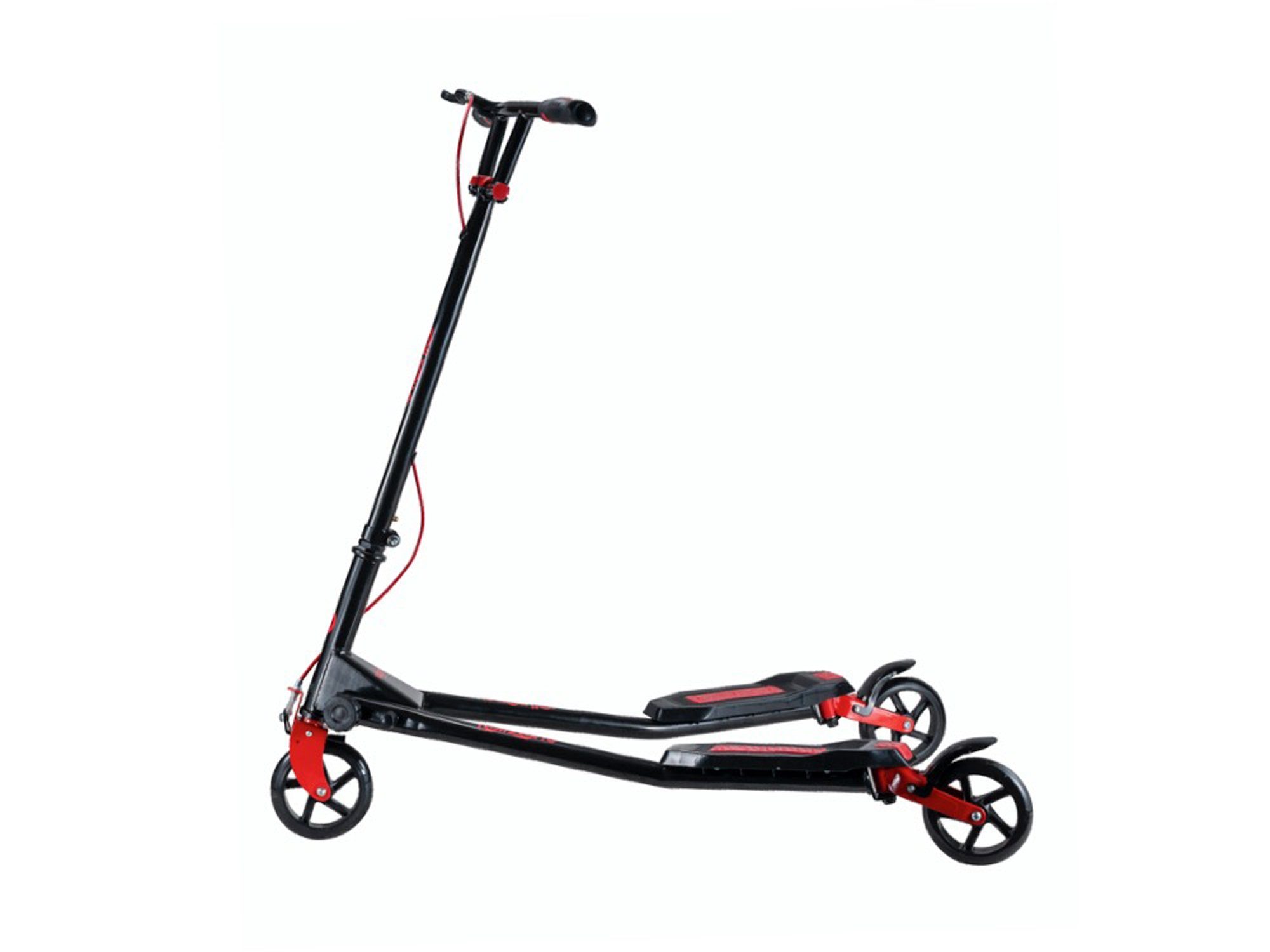 TPFSports Stuntscooter Wiggler - Stunt Scooter, Kinderroller, Trickroller, Tretroller, Klapproller - Belastbarkeit 80 kg - selbstdriftend - Farbe: schwarz