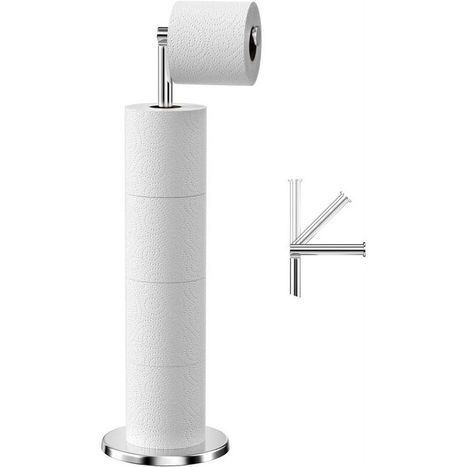 götäzer Toiletten-Ersatzrollenhalter Bodenstehender Papierhandtuchhalter,  Rollenpapierhalter (1-St), Toilettenständer aus Edelstahl, freistehender  Handtuchhalter