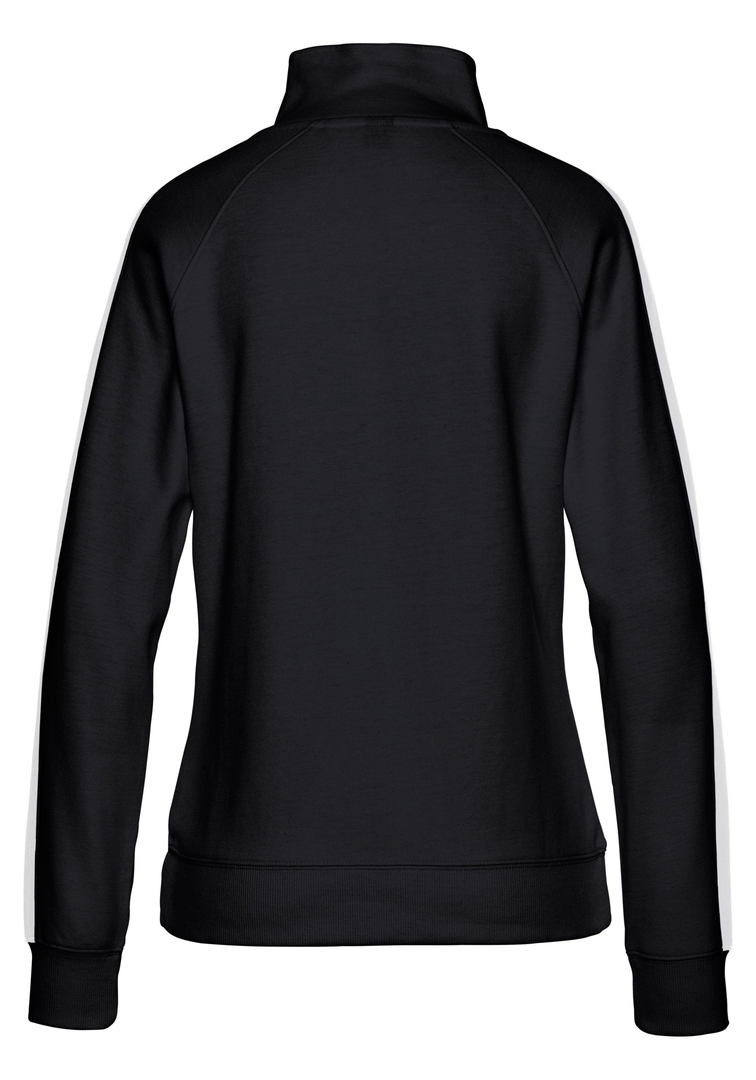 Bench. Loungewear Sweatjacke mit Seitenstreifen und Stehkragen, Home- und Loungewear Serie