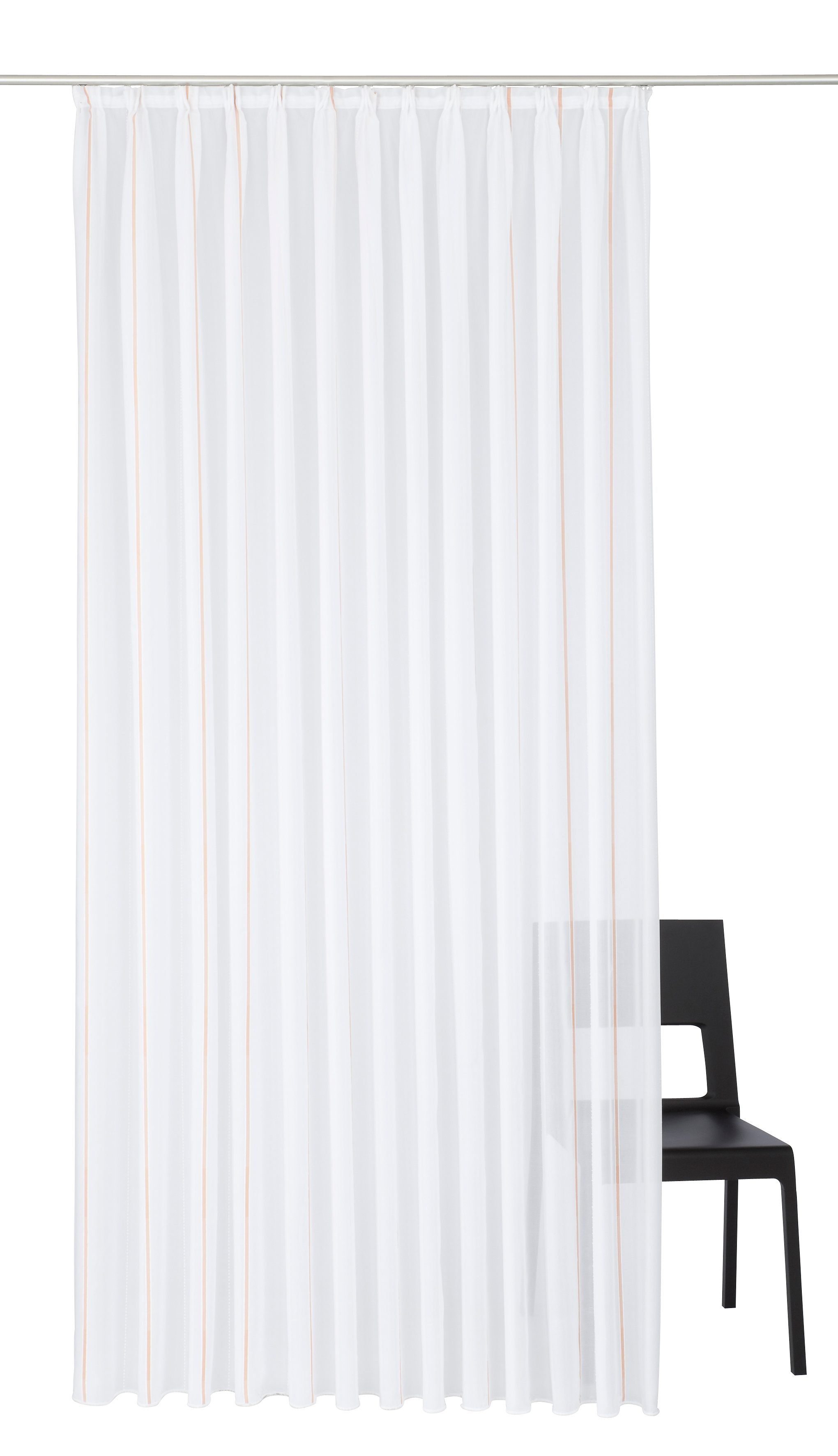 Wirth Vorhang Betsy (1 St), Faltenband, halbtransparent, Store