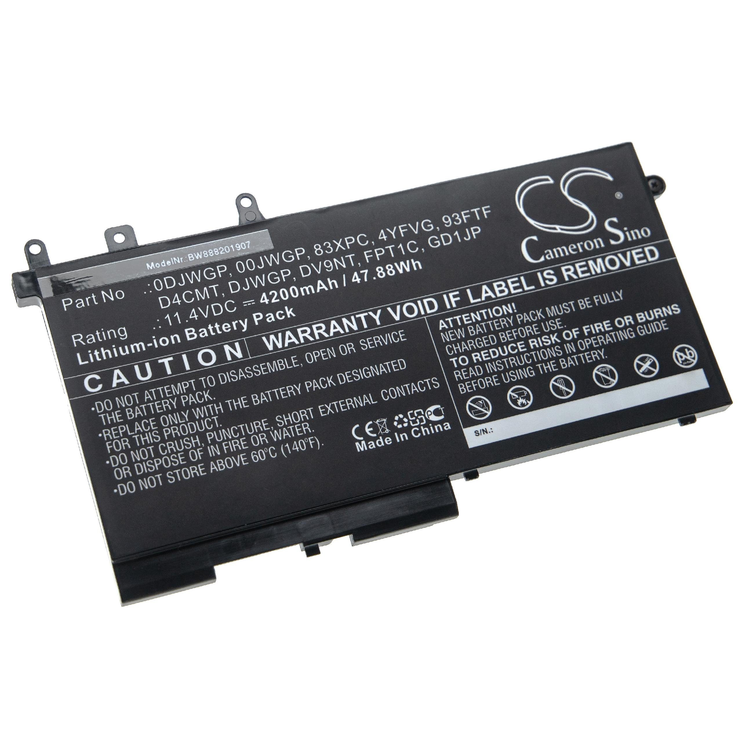 vhbw kompatibel mit Dell N025L5290-D1606CN Laptop-Akku Li-Ion 4200 mAh (11,4 V)