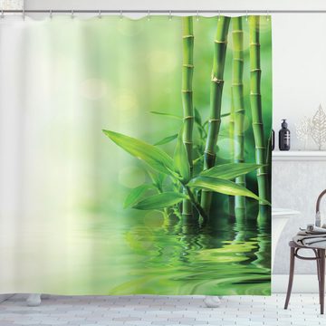 Abakuhaus Duschvorhang Moderner Digitaldruck mit 12 Haken auf Stoff Wasser Resistent Breite 175 cm, Höhe 180 cm, Asiatisch Spa Bambusse Bäume