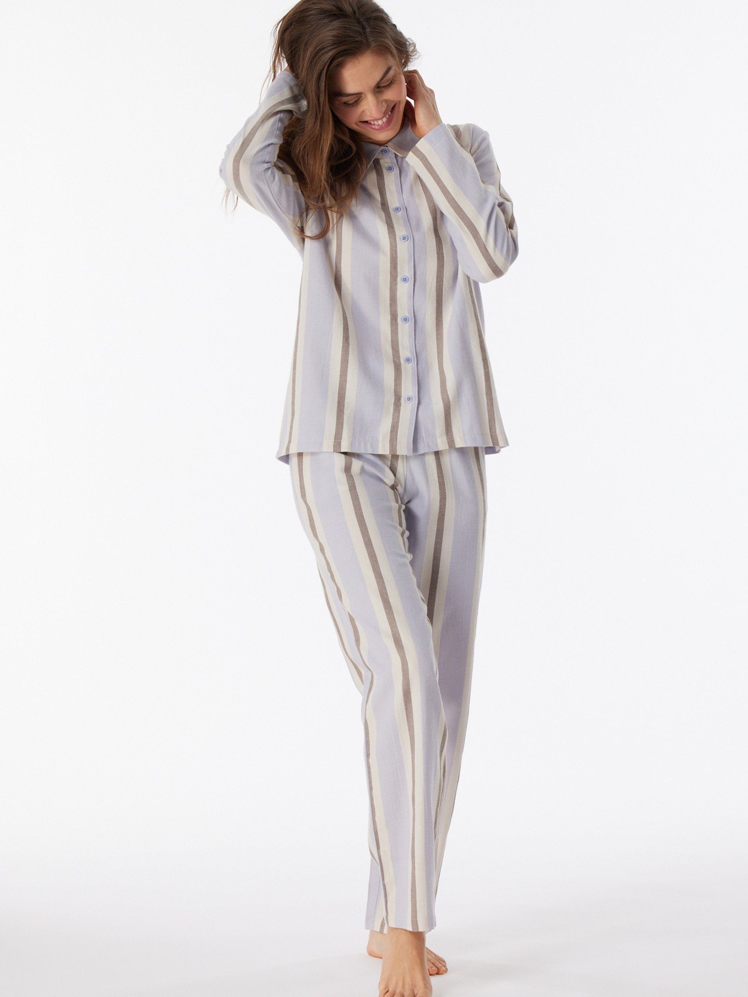 Schiesser Pyjama Selected Premium schlafanzug schlafmode flieder pyjama