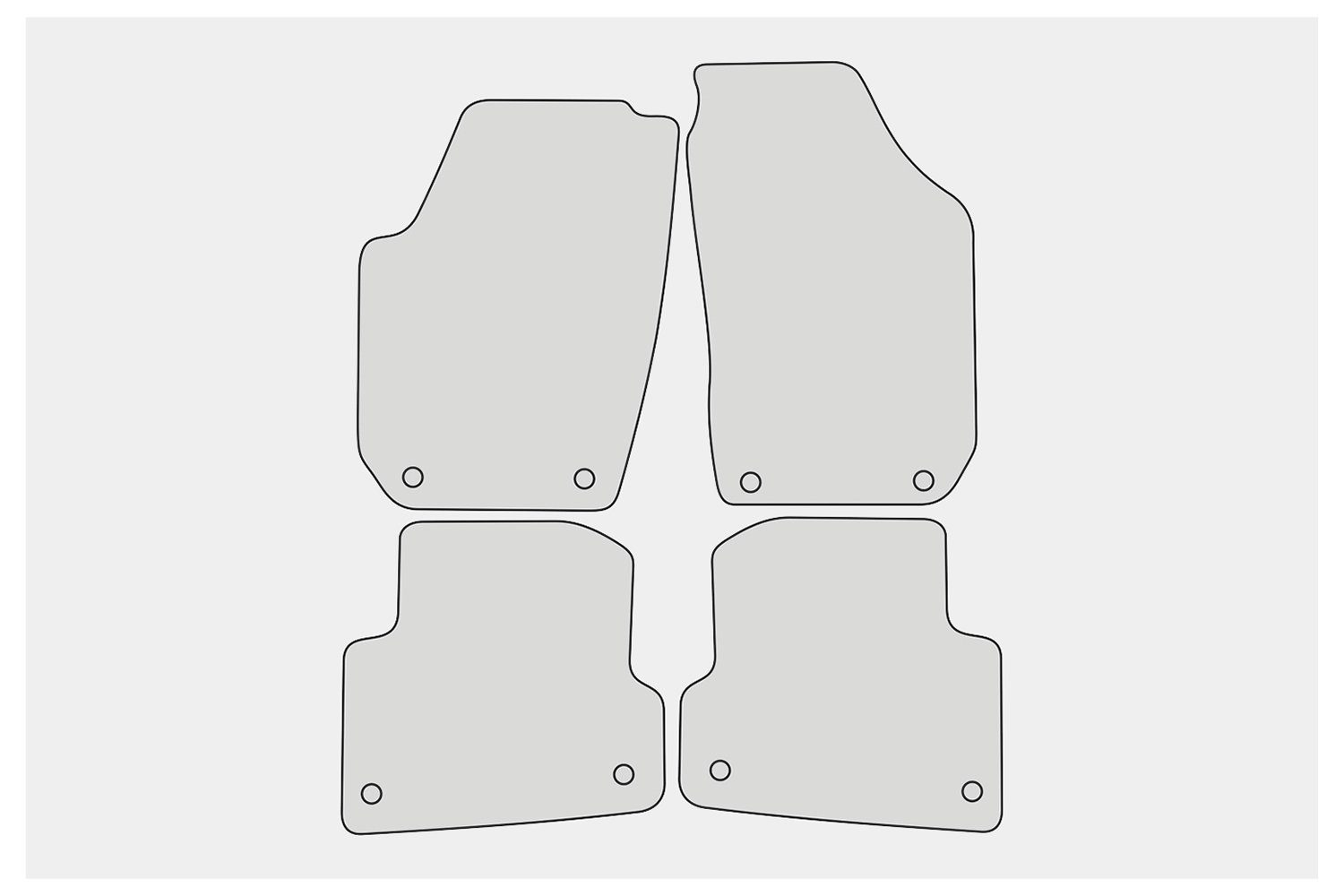 kompatibel mit Skoda Fußmatten Velours 109 2 teileplus24 Fabia 2007-2014 Set Auto-Fußmatten