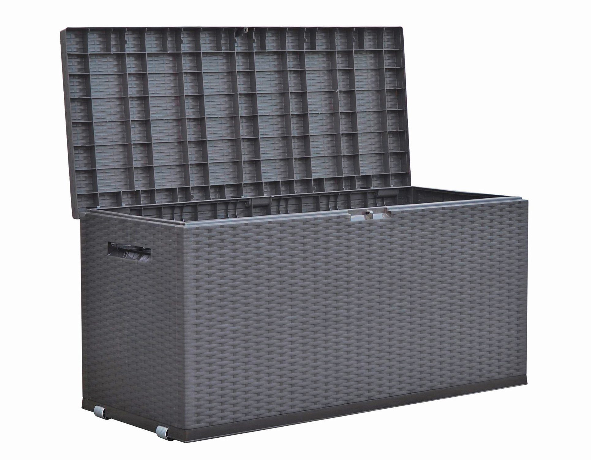 dynamic24 Aufbewahrungsbox, Auflagenbox Rattan Optik Gartenbox