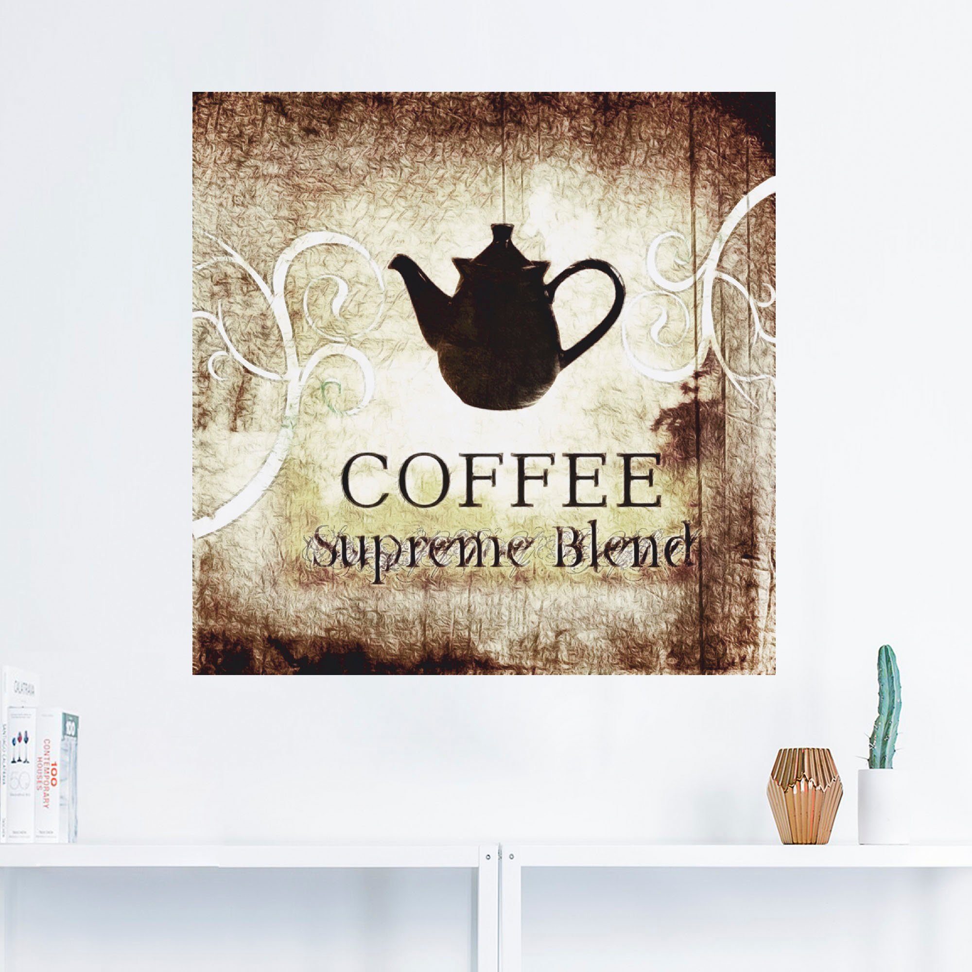Größen versch. Leinwandbild, (1 Getränke Wandbild Kaffee, Artland in Poster als St), Wandaufkleber oder