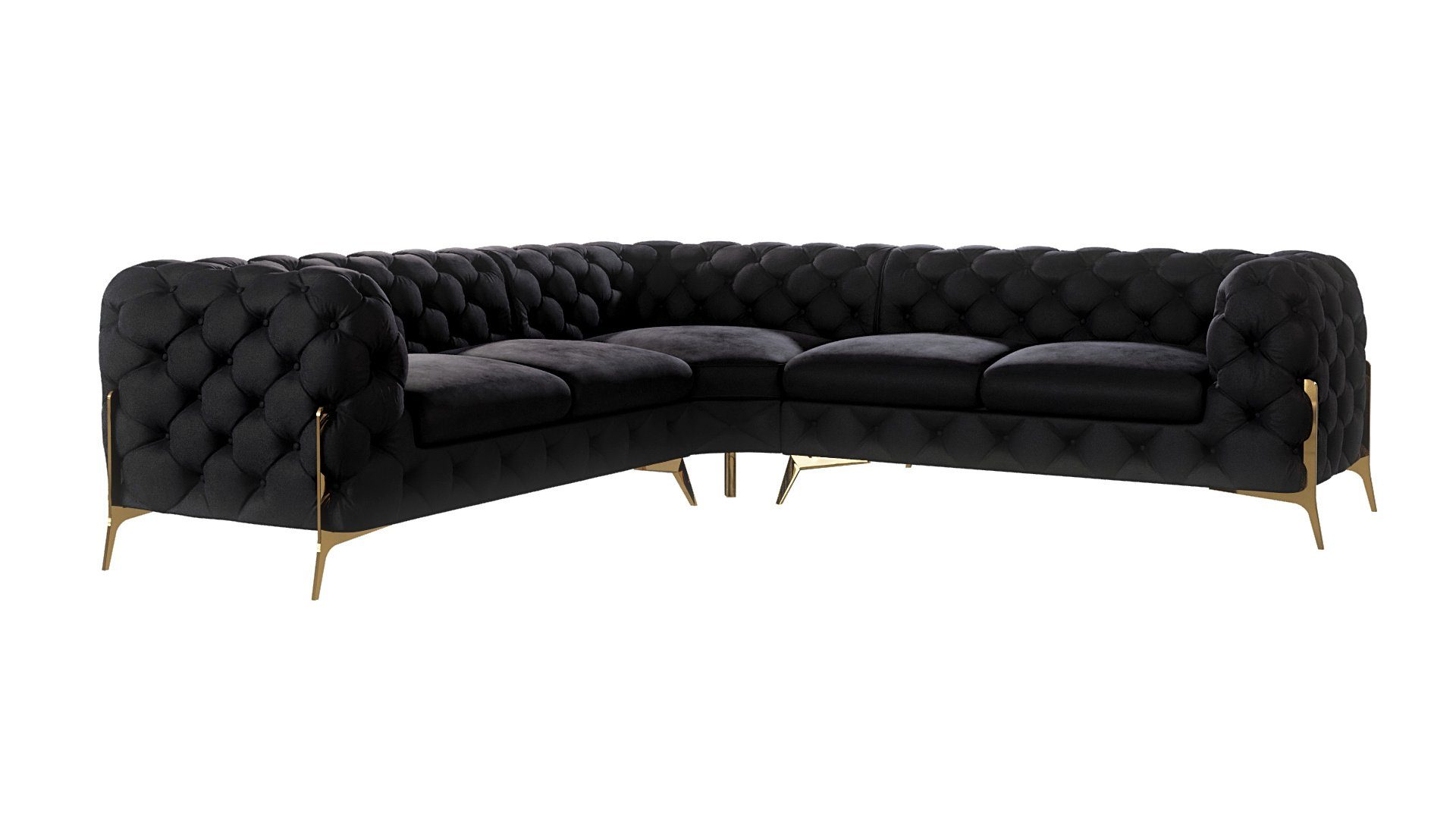 S-Style Möbel Ecksofa Ashley, Chesterfield mit Goldenen Metall Füßen, mit W günstig online kaufen