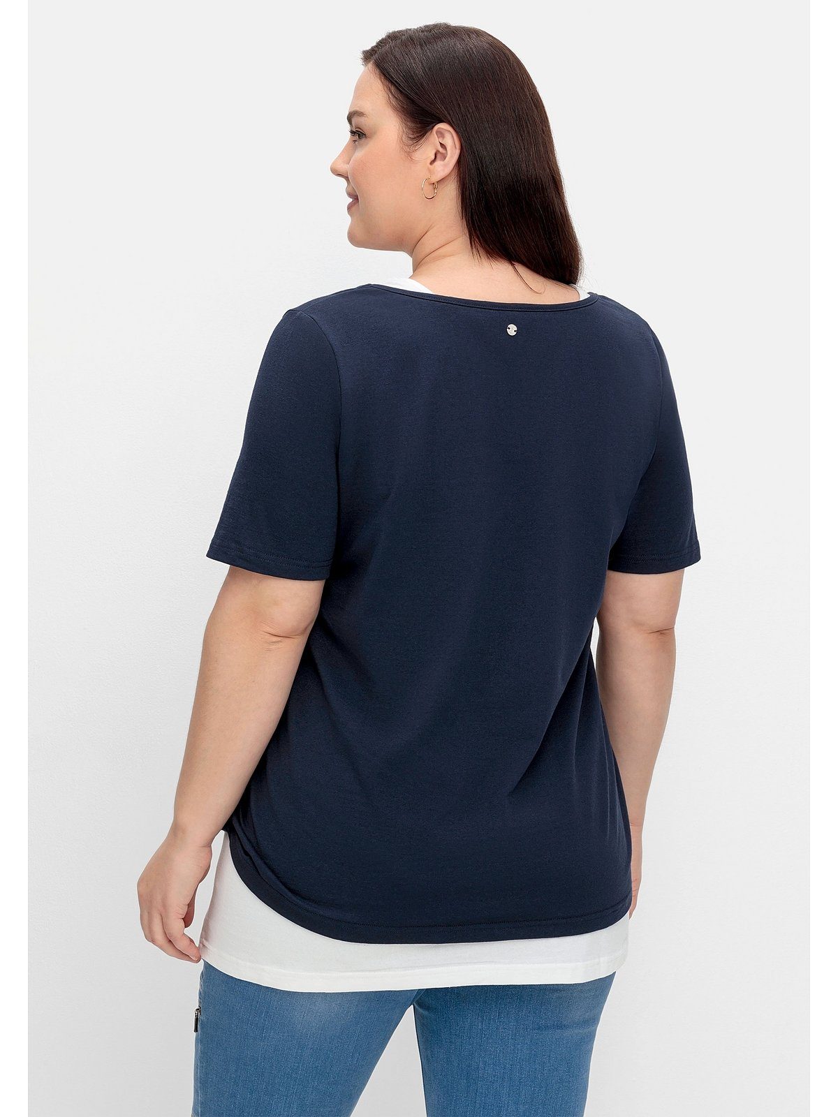 T-Shirt Wordingprint mit und Größen Sheego Top separatem Große