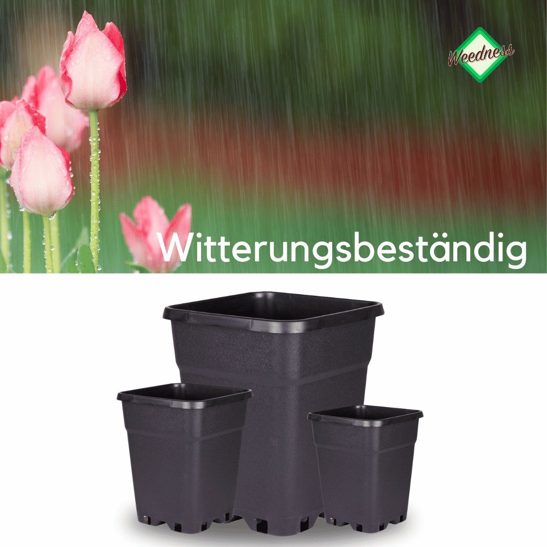 Weedness Blumentopf Eckig Schwarz für Blumentopf Pflanzkübel Außen Innen Groß &